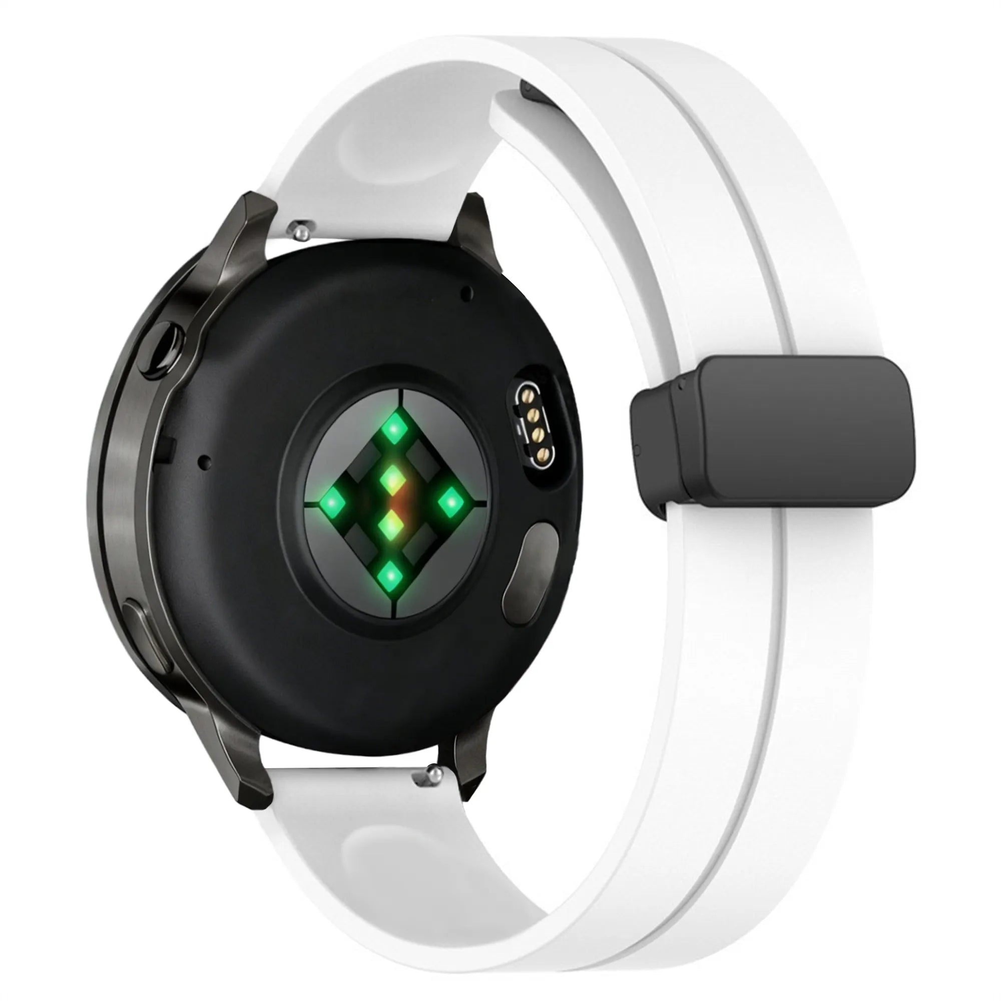 Bandz Bracelet silicone avec boucle en D Garmin Vivoactive 3 (blanc)