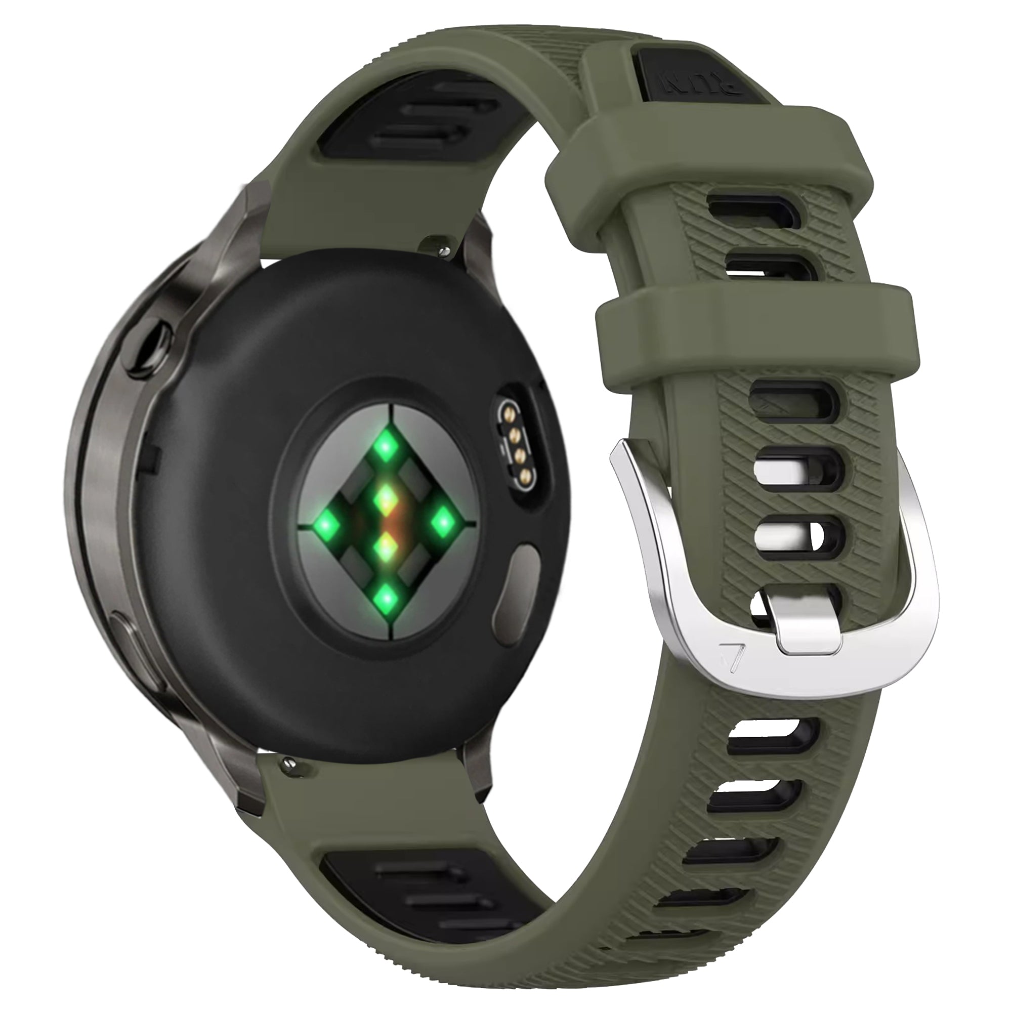 Bandz Garmin Vivoactive 4s Sport Strap with Buckle (Olive Green/Black)
