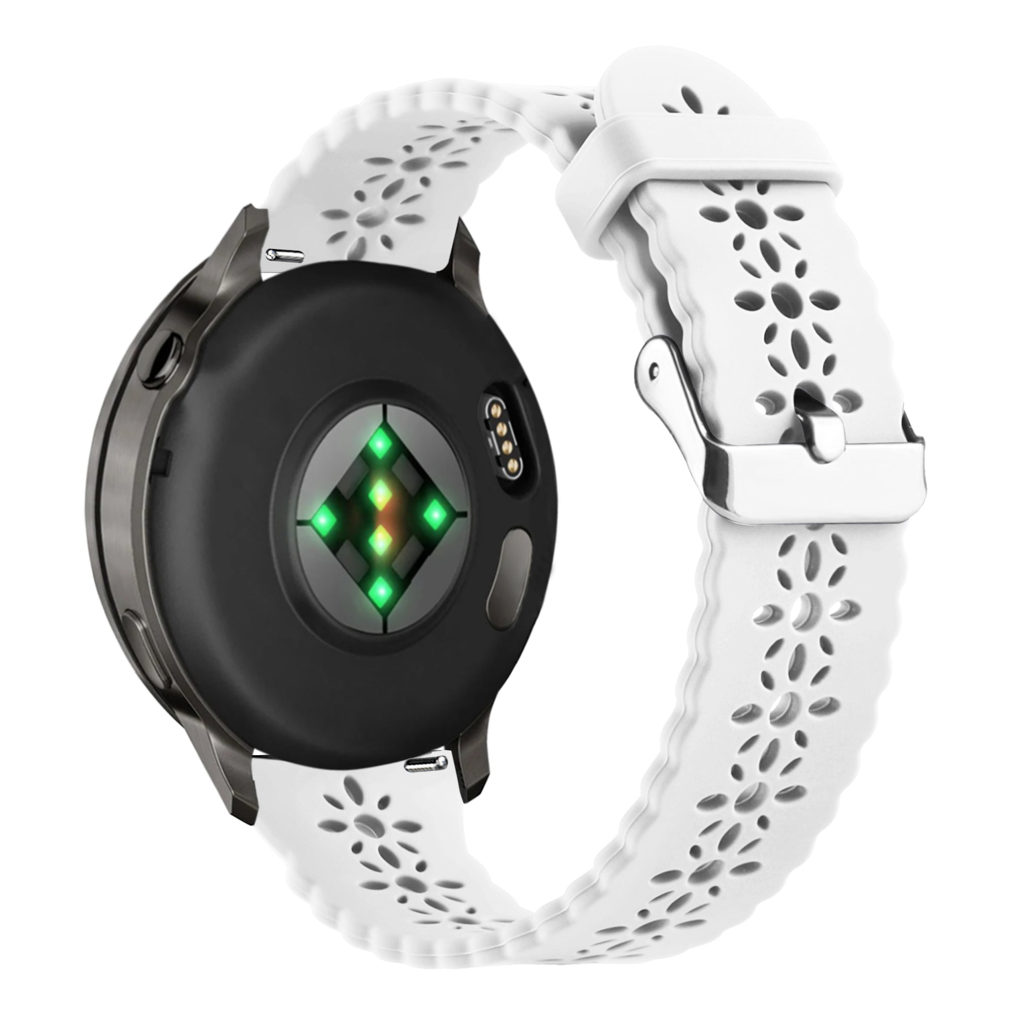 Bandz Bracelet silicone 'Lace' Garmin Vivoactive 6 (blanc)