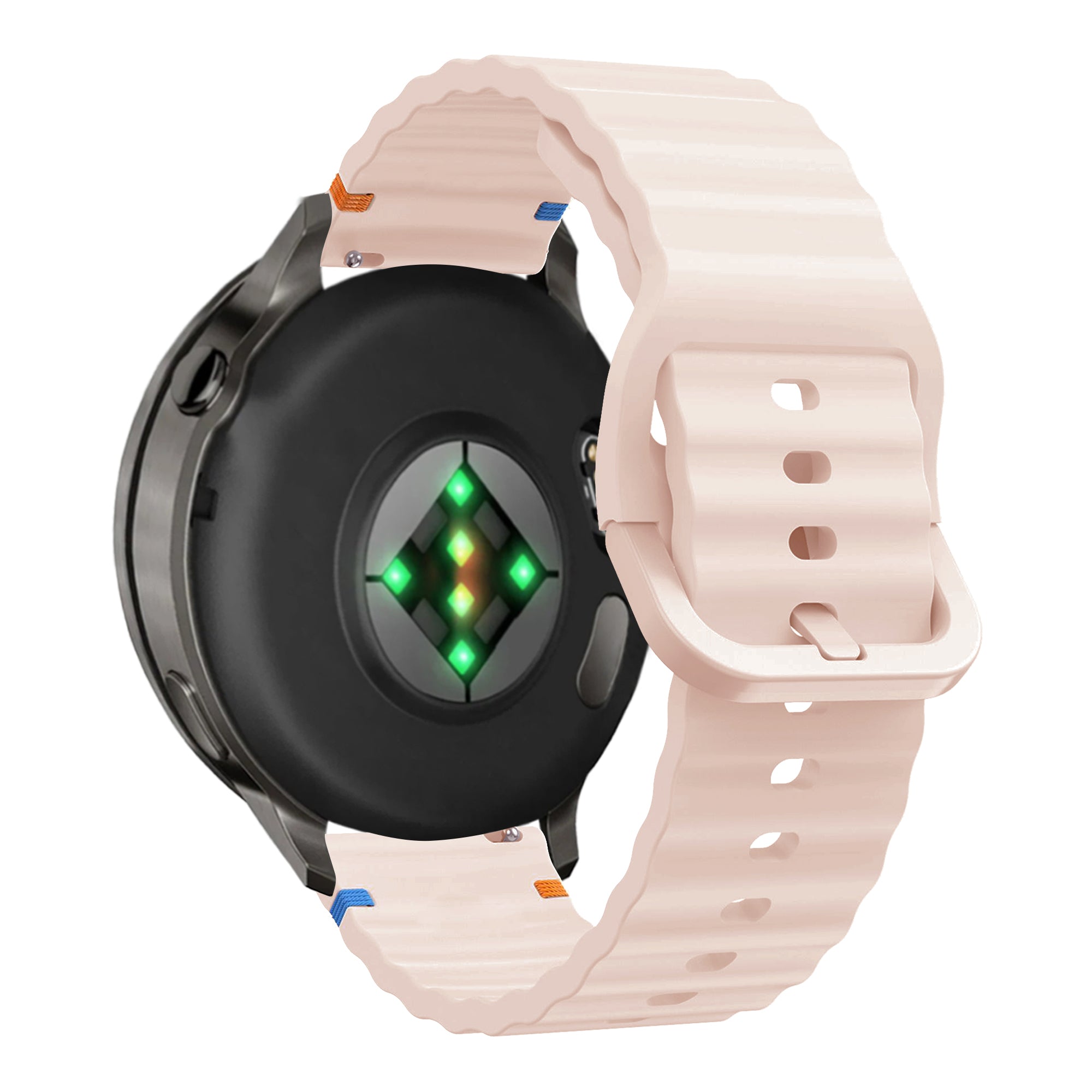 Bandz Bracelet silicone ondulé Garmin Vivomove Style (rose clair)