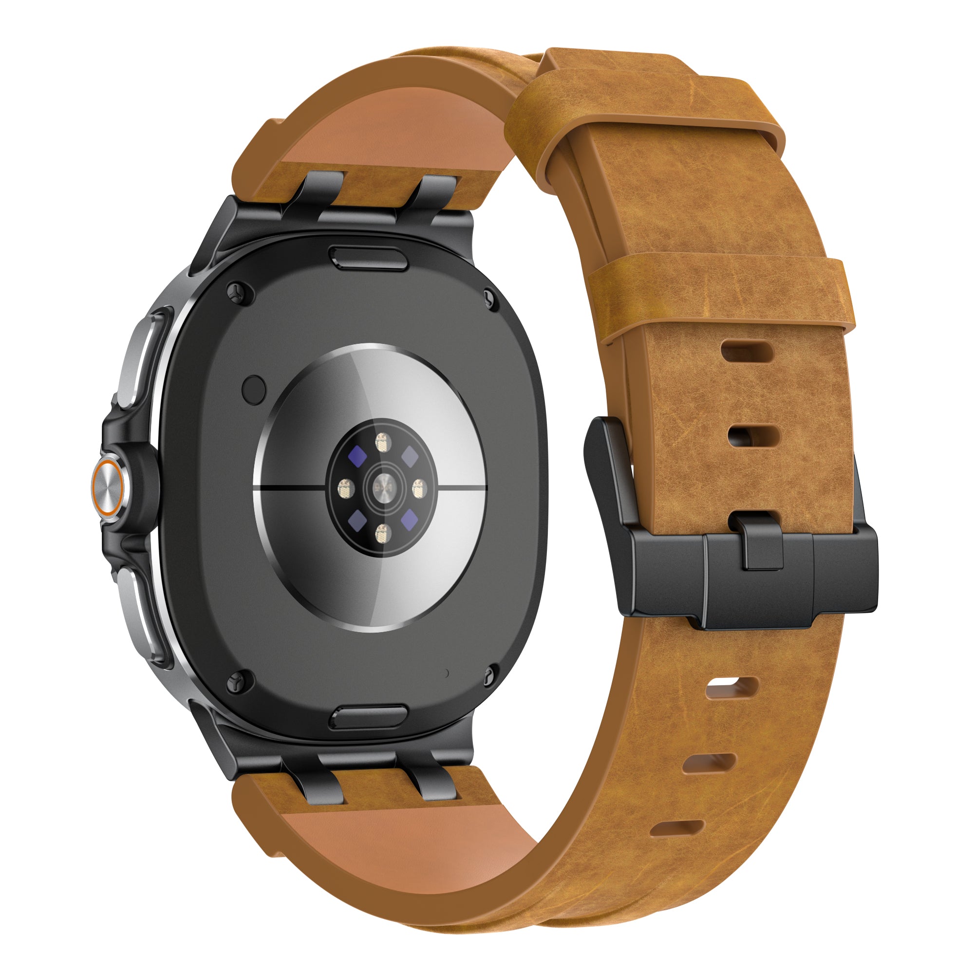 Bracelet cuir solide Samsung Galaxy Watch 8 Classic (marron)