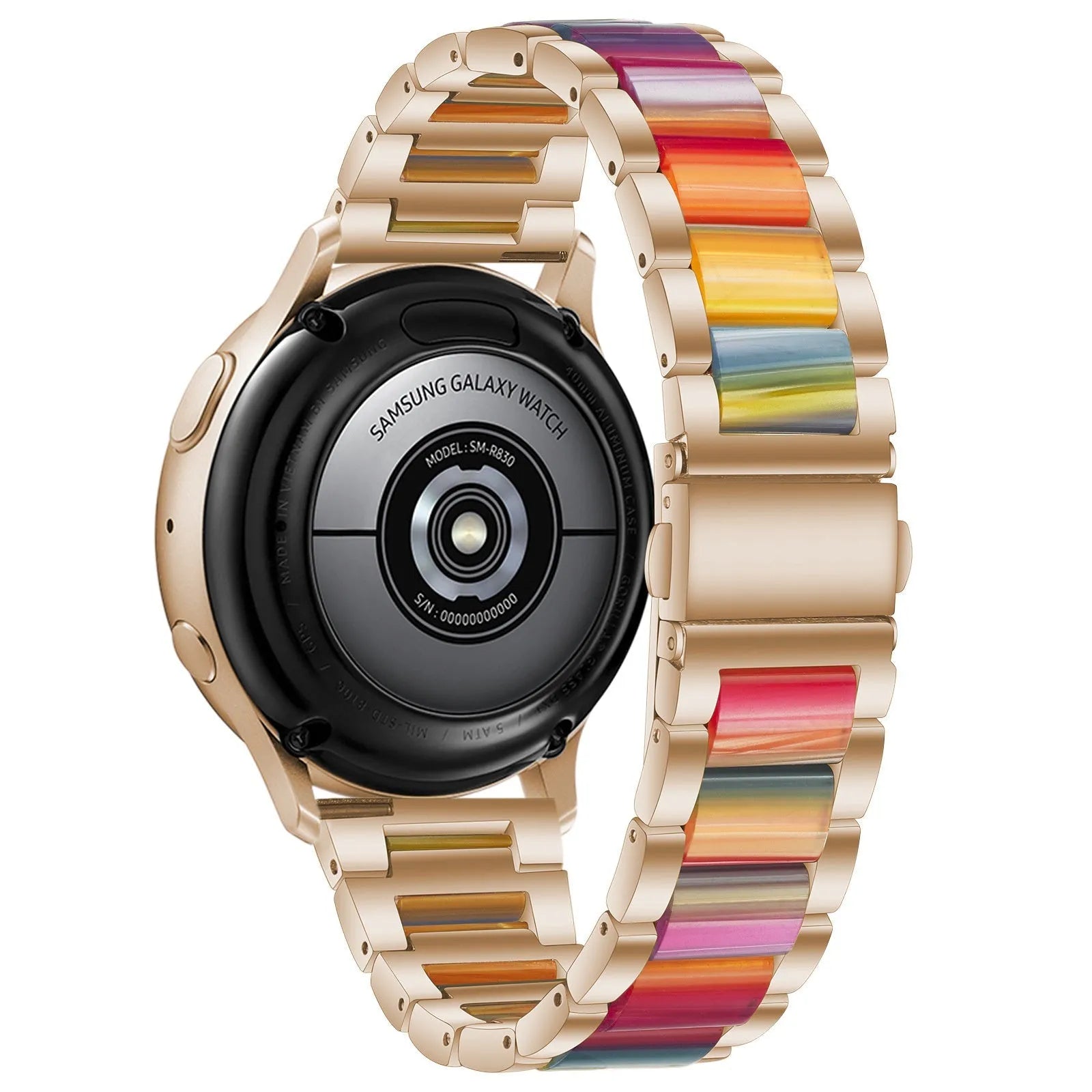 Bracelet résine et acier Amazfit Bip 3 (Pro) (rose or/coloré)