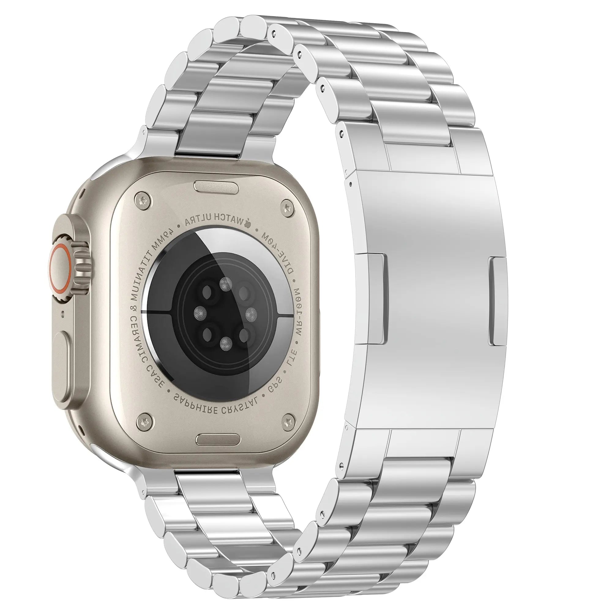 Bracelet acier raffiné Apple Watch (argent)