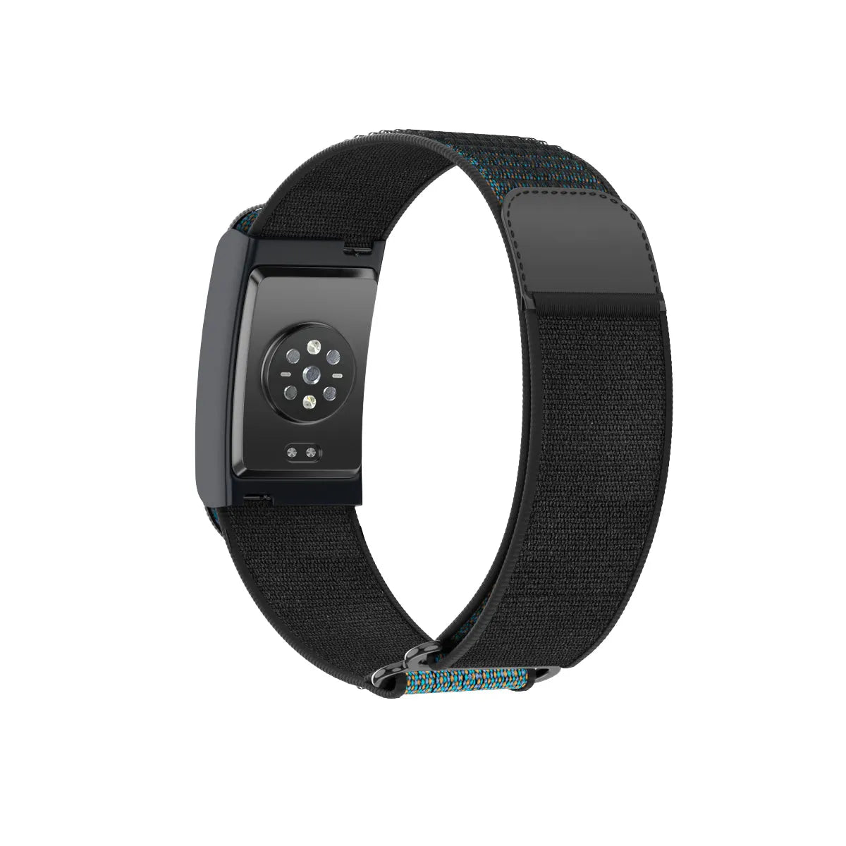 Nylon Strap, black, on a watch, 3/4 rear view