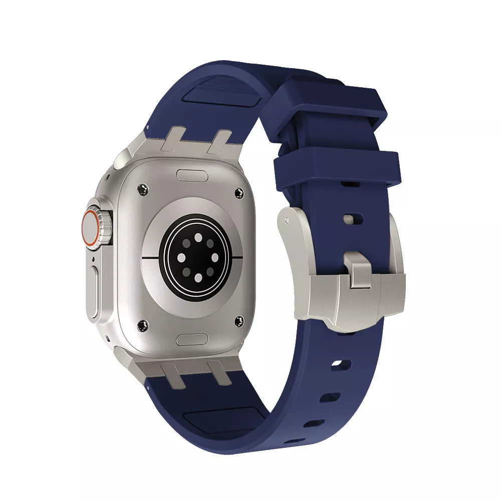 Bracelet silicone 'Luxury Liquid' Apple Watch Ultra (bleu titane)
