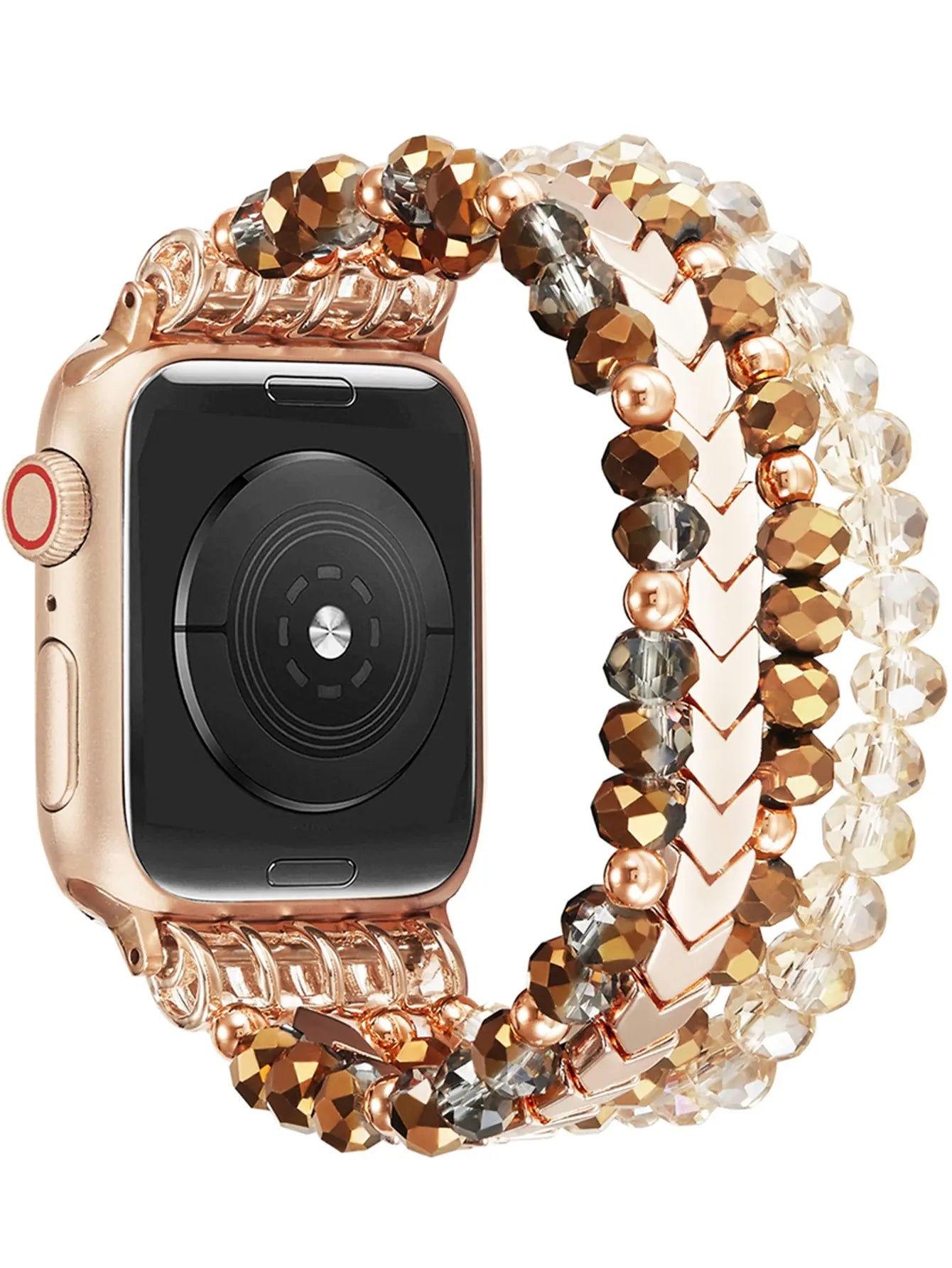 Bracelet perlée Apple Watch (café)