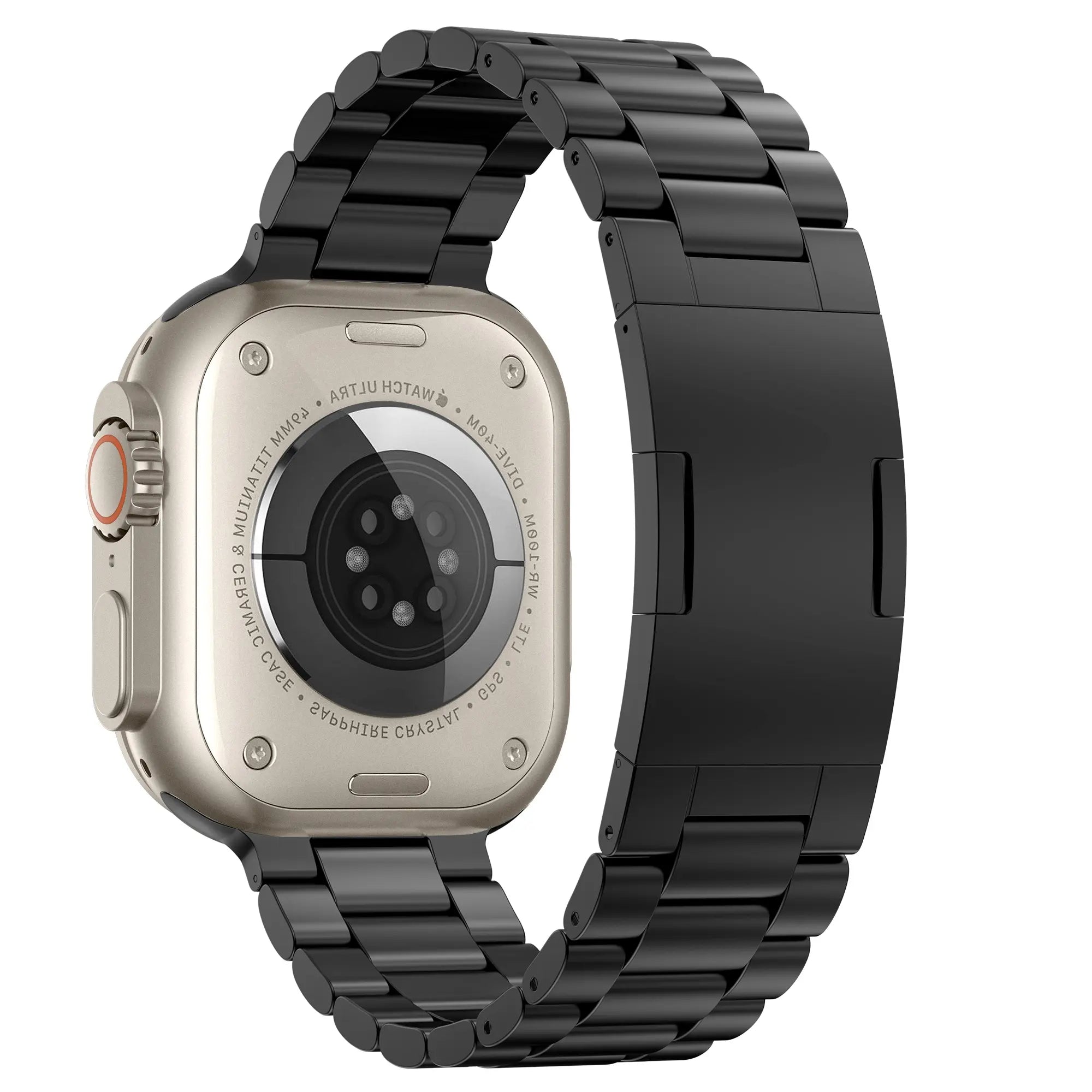 Bracelet acier raffiné Apple Watch (noir)