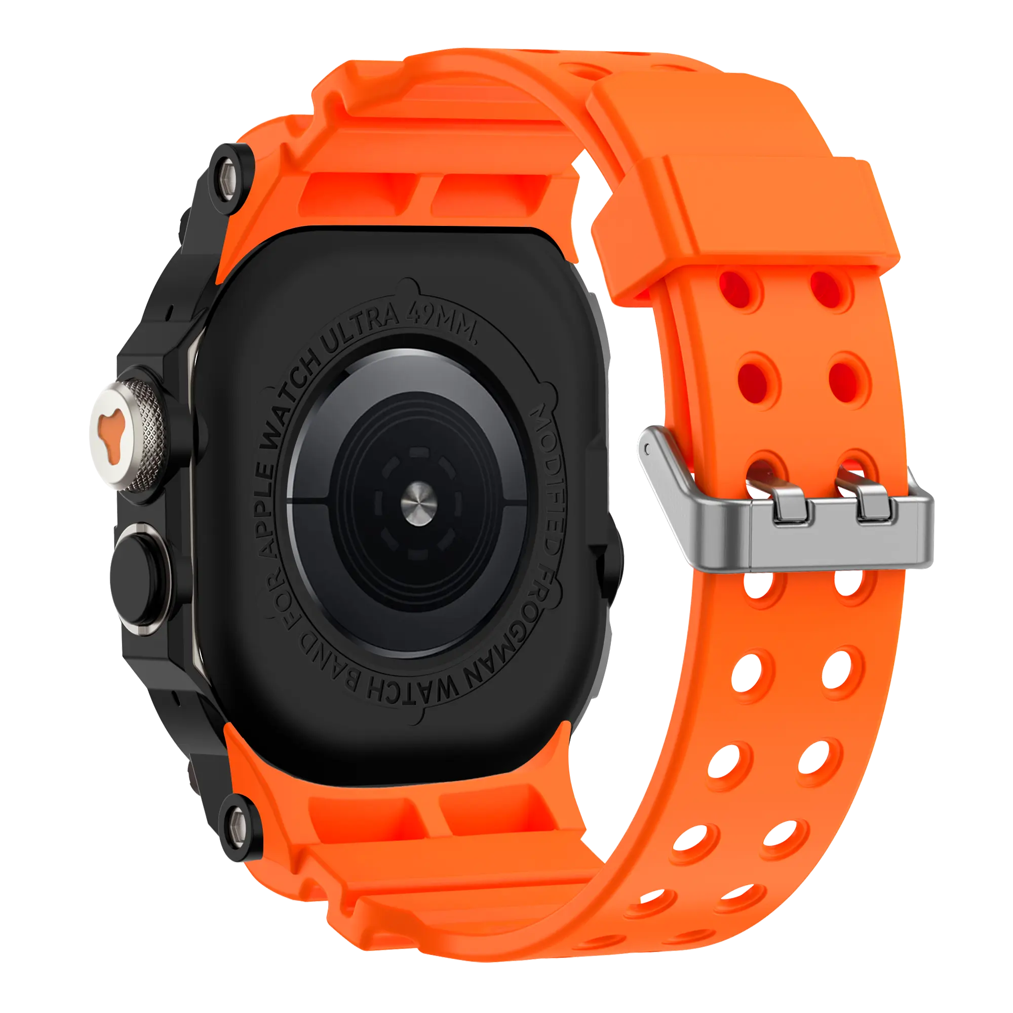 Bandz Bracelet TPU avec coque Apple Watch Ultra (orange avec titane)