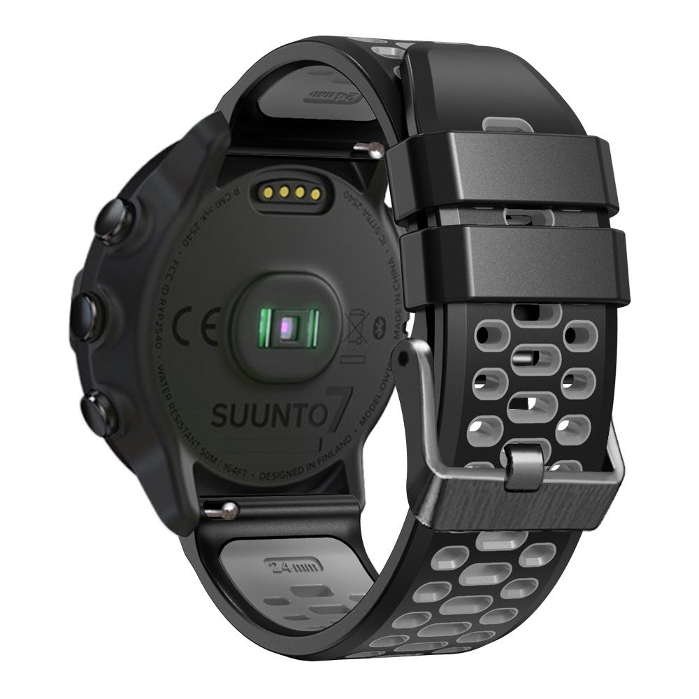 Universal 24mm Sport Buckle Strap (Black/Grey)