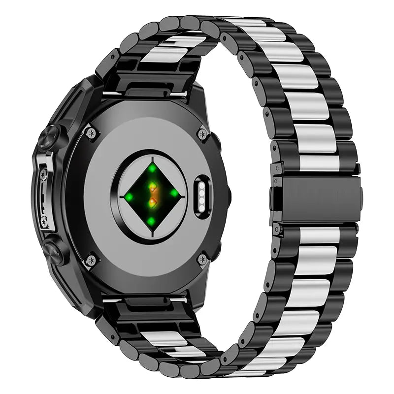 Bracelet acier premium Garmin Quatix 8 - 47mm (noir/argent)