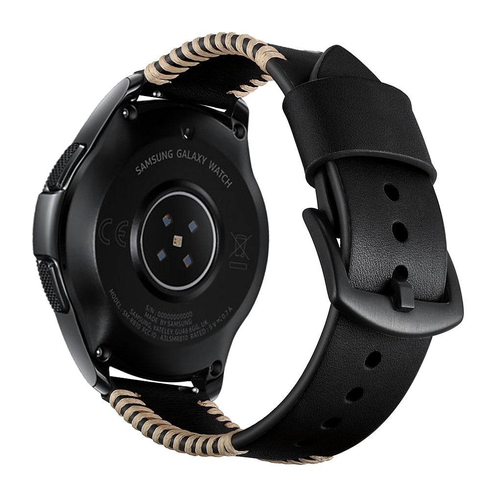 Bracelet en cuir cousu Polar Ignite 2 (noir)