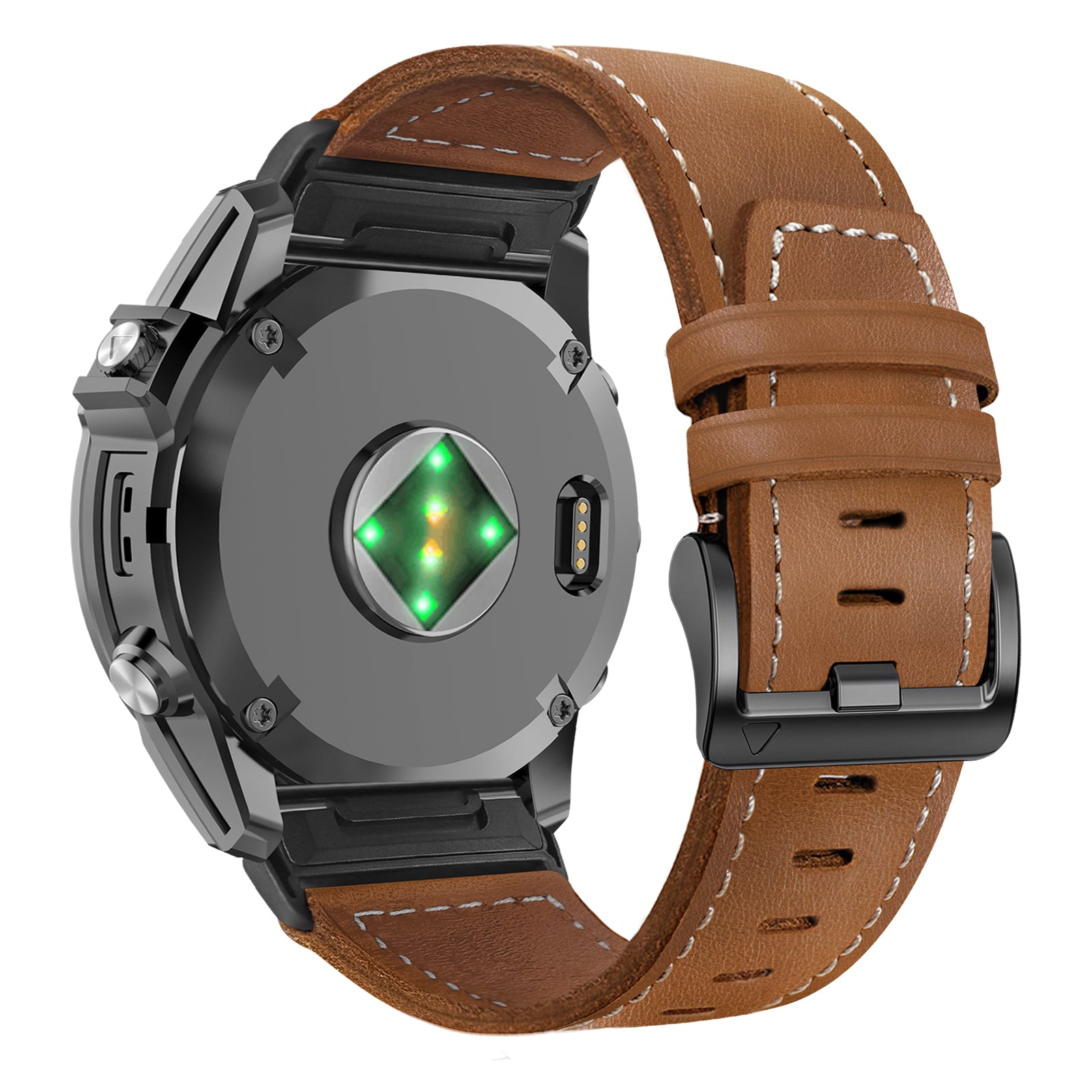 Garmin Forerunner 970 Premium Leather Strap (Brown)