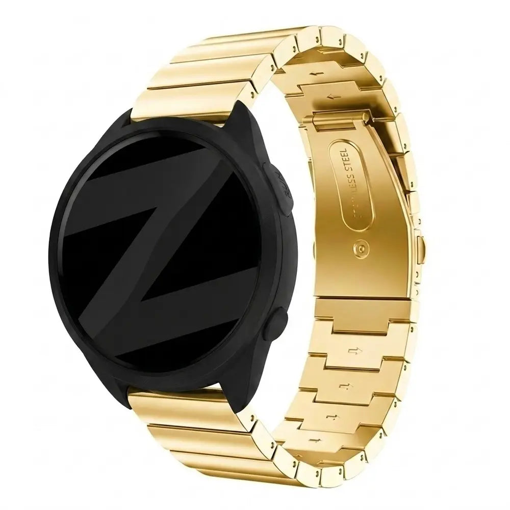 Steel Strap 'One Bead', gold, on a watch, 3/4 rear view
