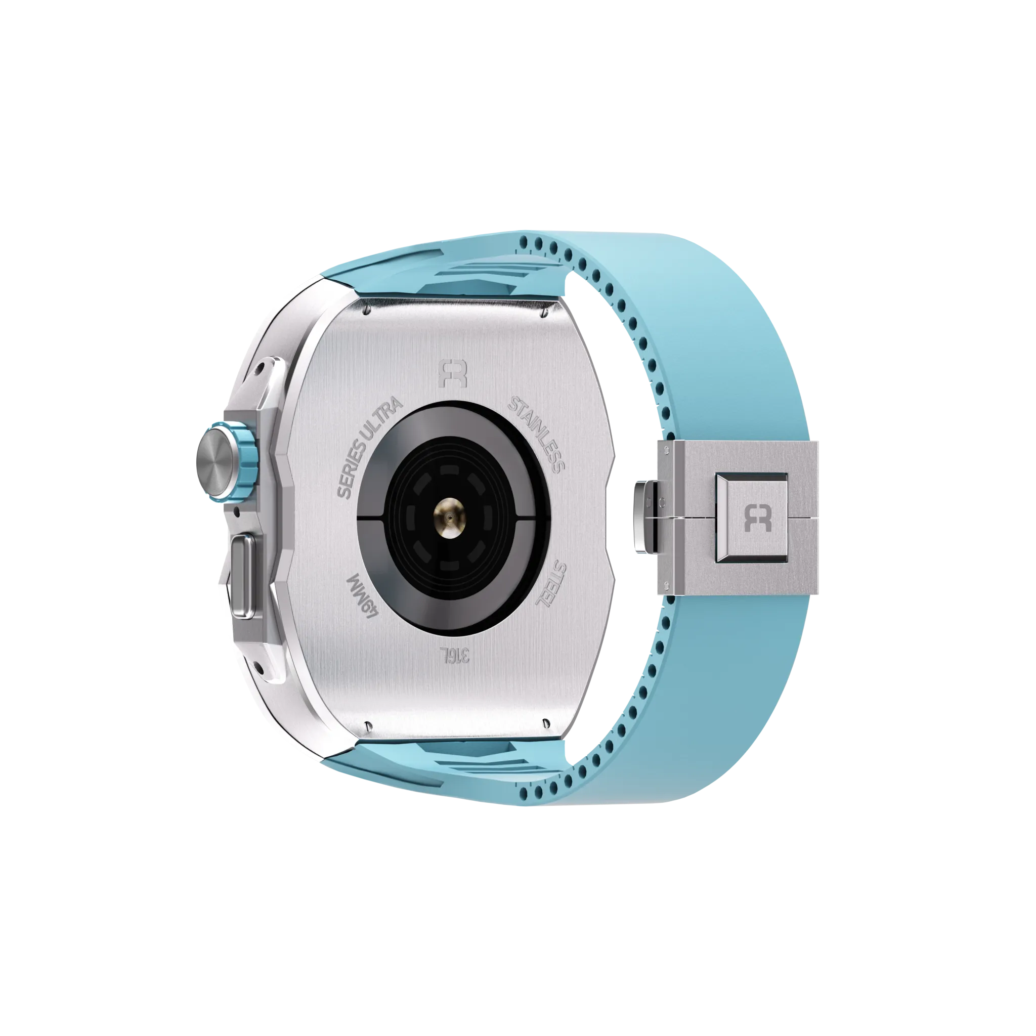 Reqior Boîtier avec bracelet en caoutchouc Apple Watch Ultra (bleu)