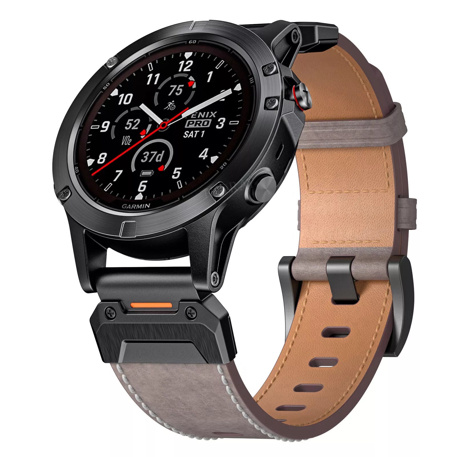 Bracelet en cuir authentique Garmin Fenix E (gris)