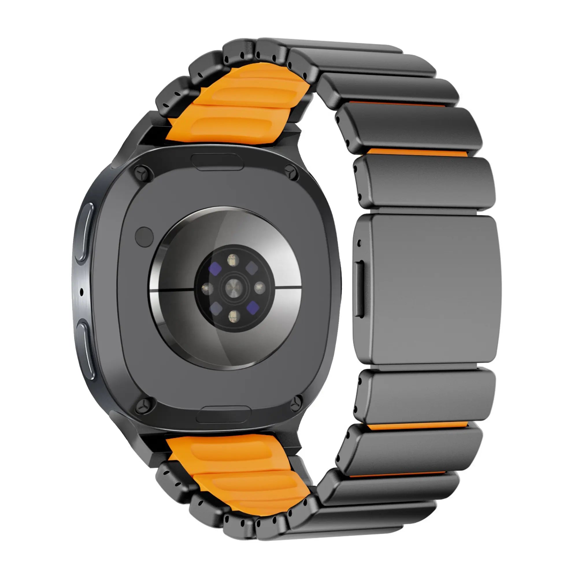 Bandz Bracelet titane 'Hybrid' Samsung Galaxy Watch 8 Classic (noir/orange)