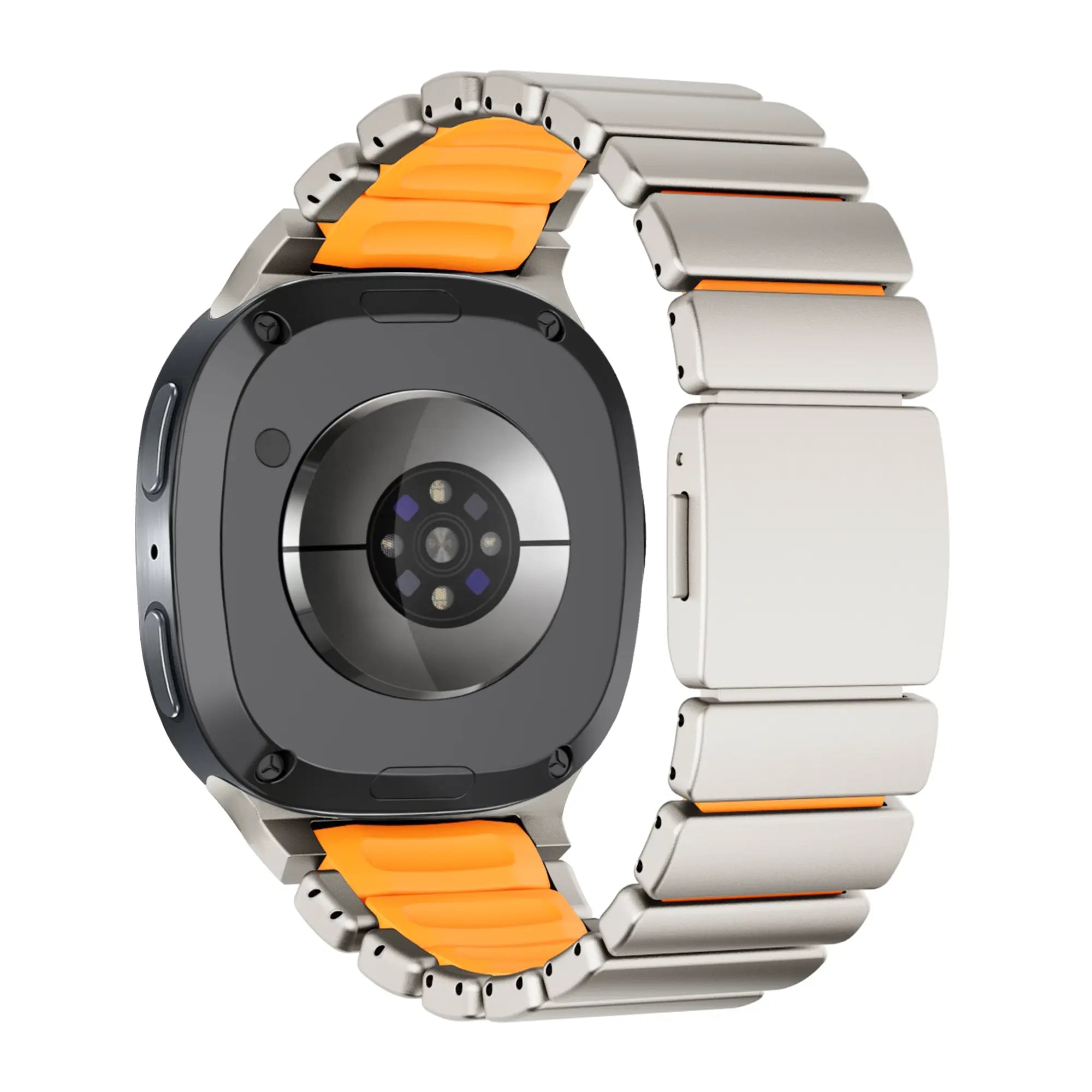 Bandz Bracelet titane 'Hybrid' Samsung Galaxy Watch 8 - 40mm (titane/orange)