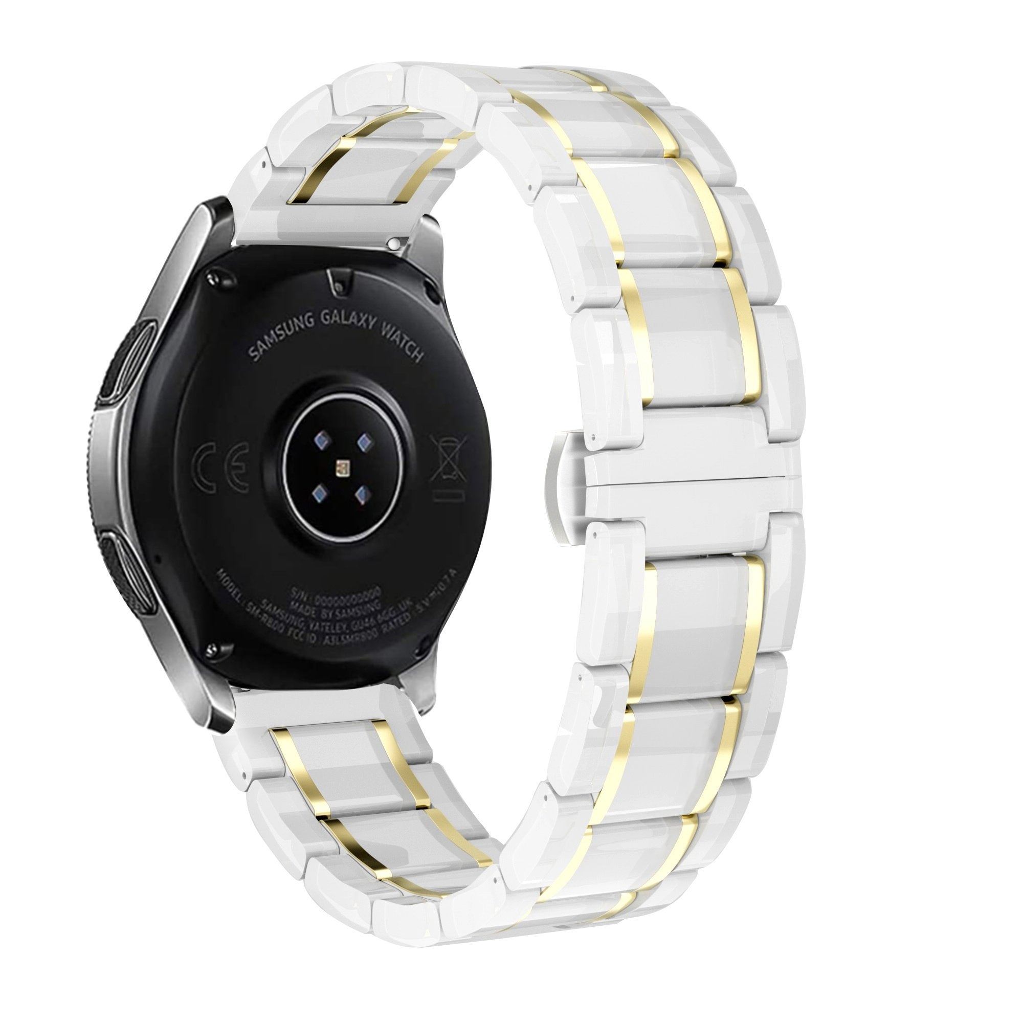 Bracelet en céramique avec maillons Samsung Galaxy Watch 5 Pro (blanc/doré)