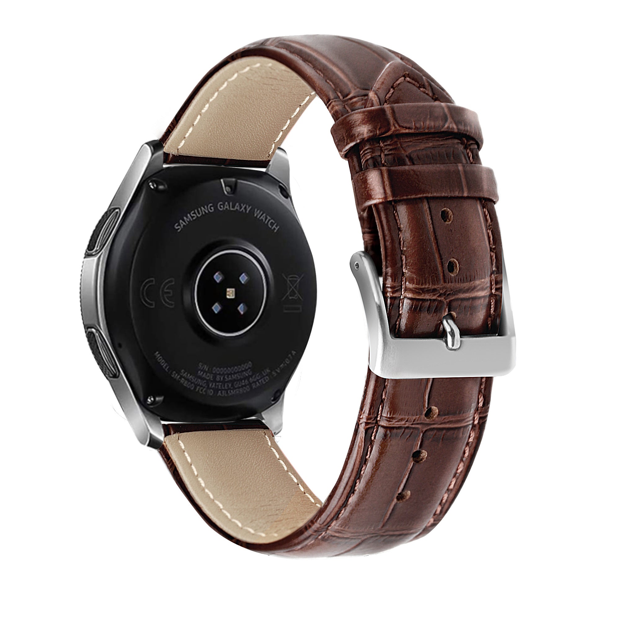 Bracelet cuir granulé de crocodile Amazfit Balance 2 (marron)