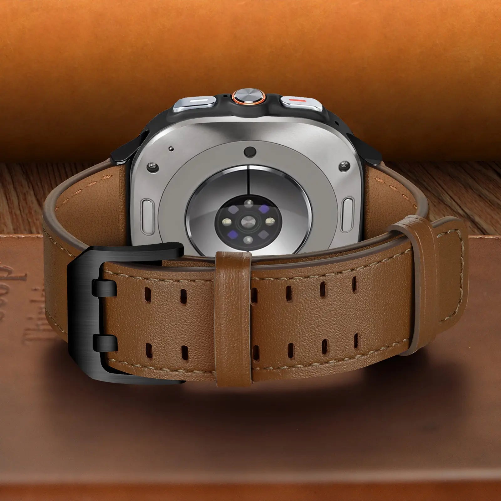 Bracelet cuir à double épingle Samsung Galaxy Watch Ultra 2 (marron)