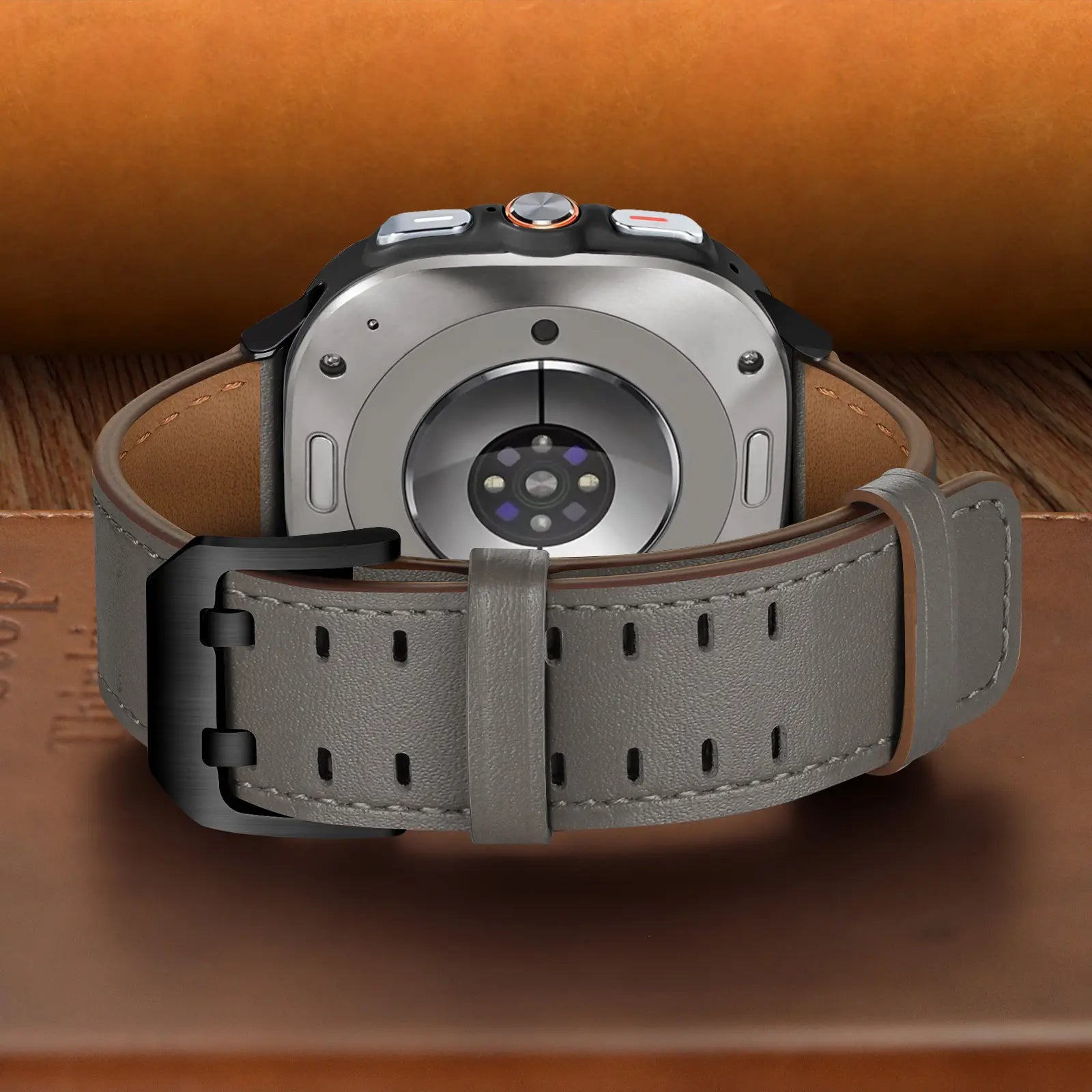 Bracelet cuir à double épingle Samsung Galaxy Watch Ultra 2 (gris)