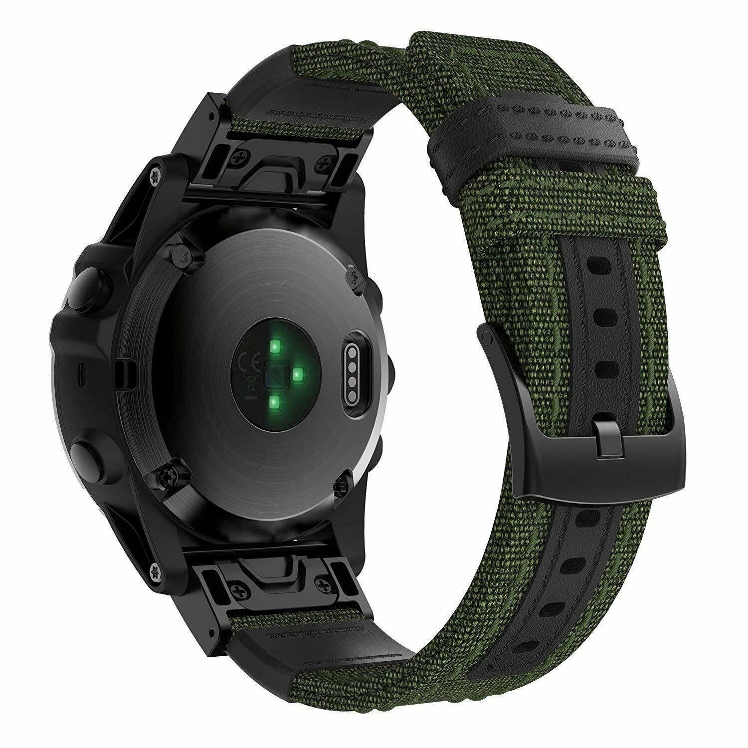 Bracelet nylon hybride Garmin Approach S70 - 47mm (vert militaire)