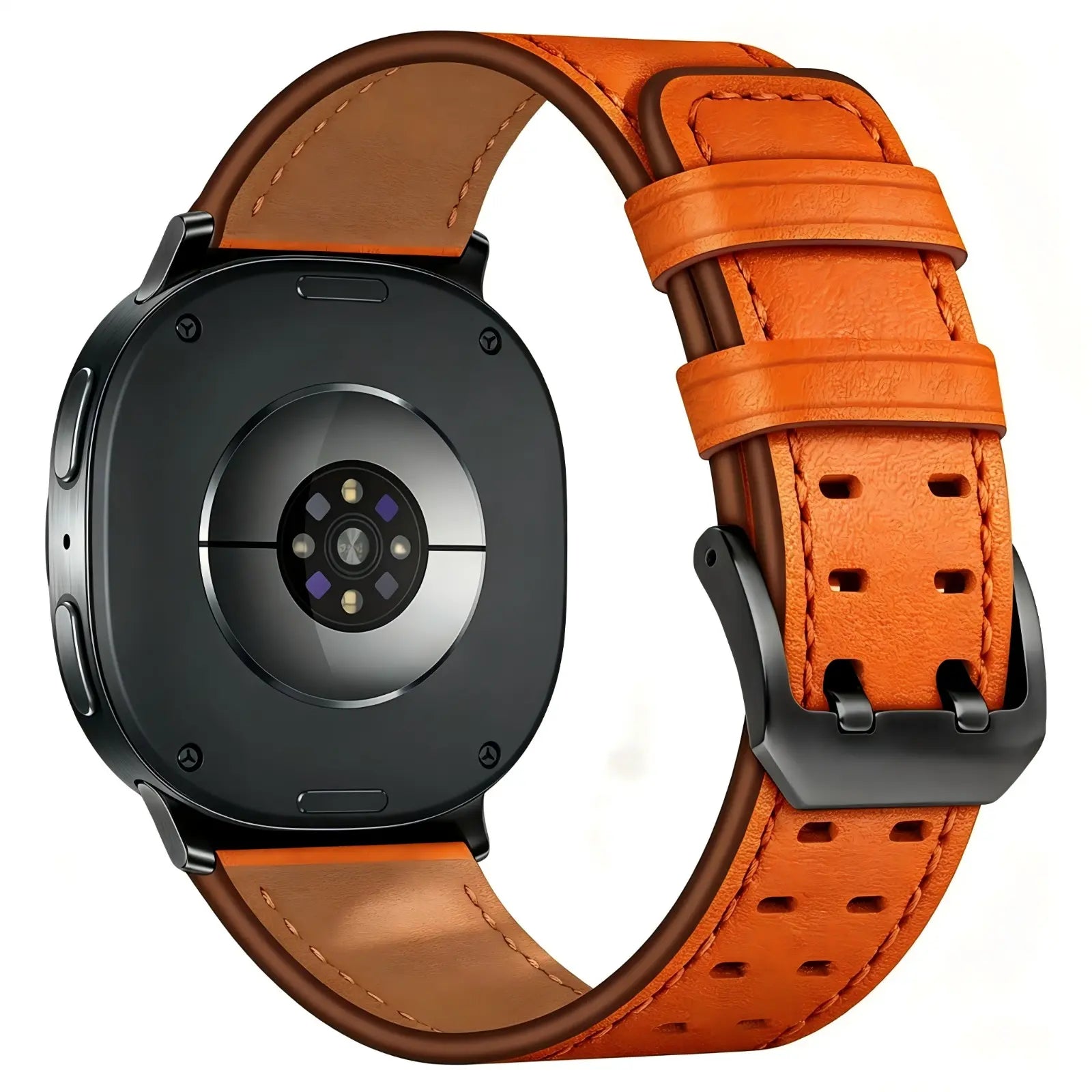 Bracelet cuir à double épingle Samsung Galaxy Watch 8 Classic (orange)