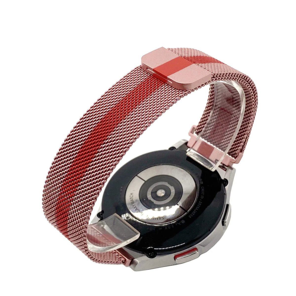 Milanese Strap, on a watch, 3/4 rear view
