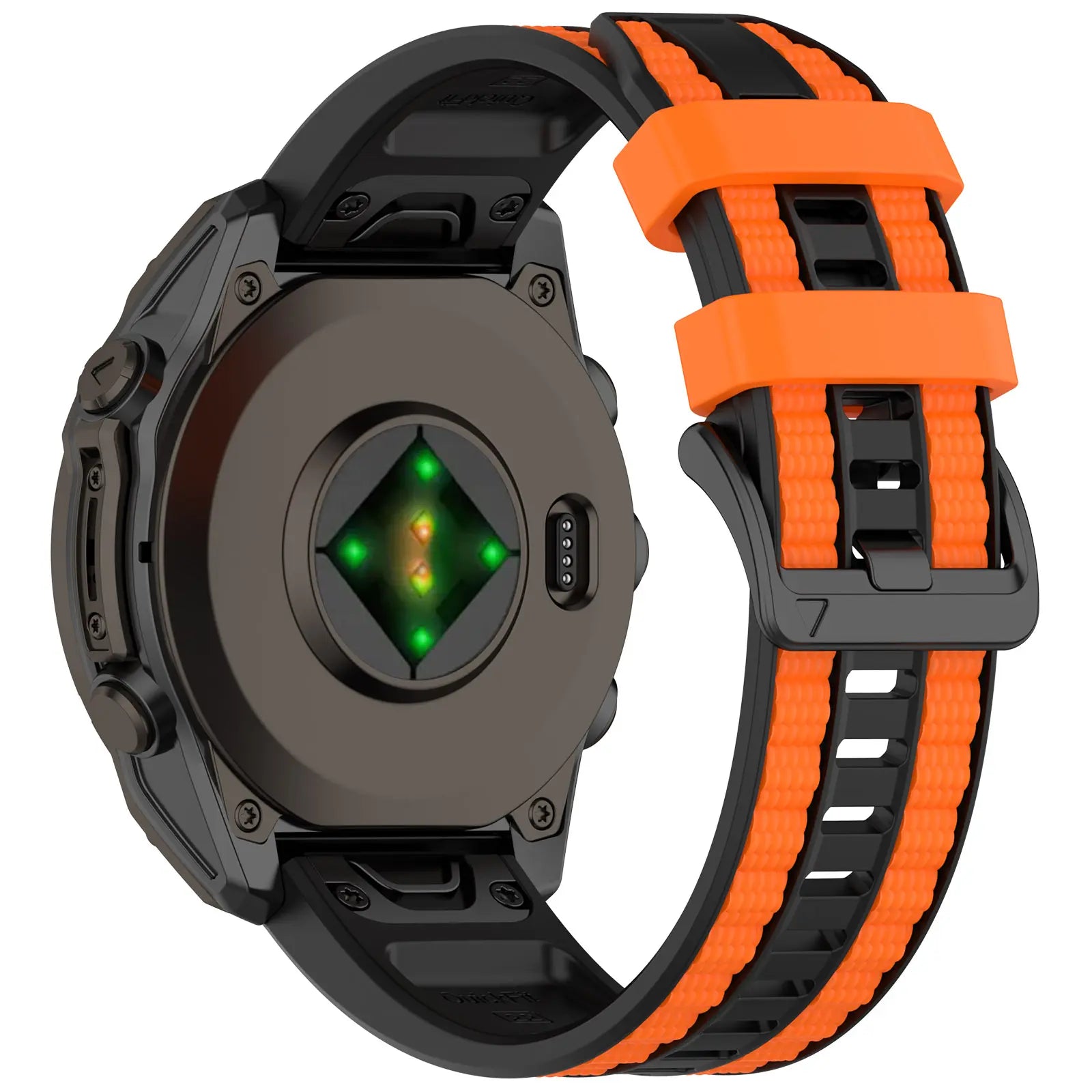 Garmin Quatix 5/6/7 Sport Grain Strap (Black/Orange)