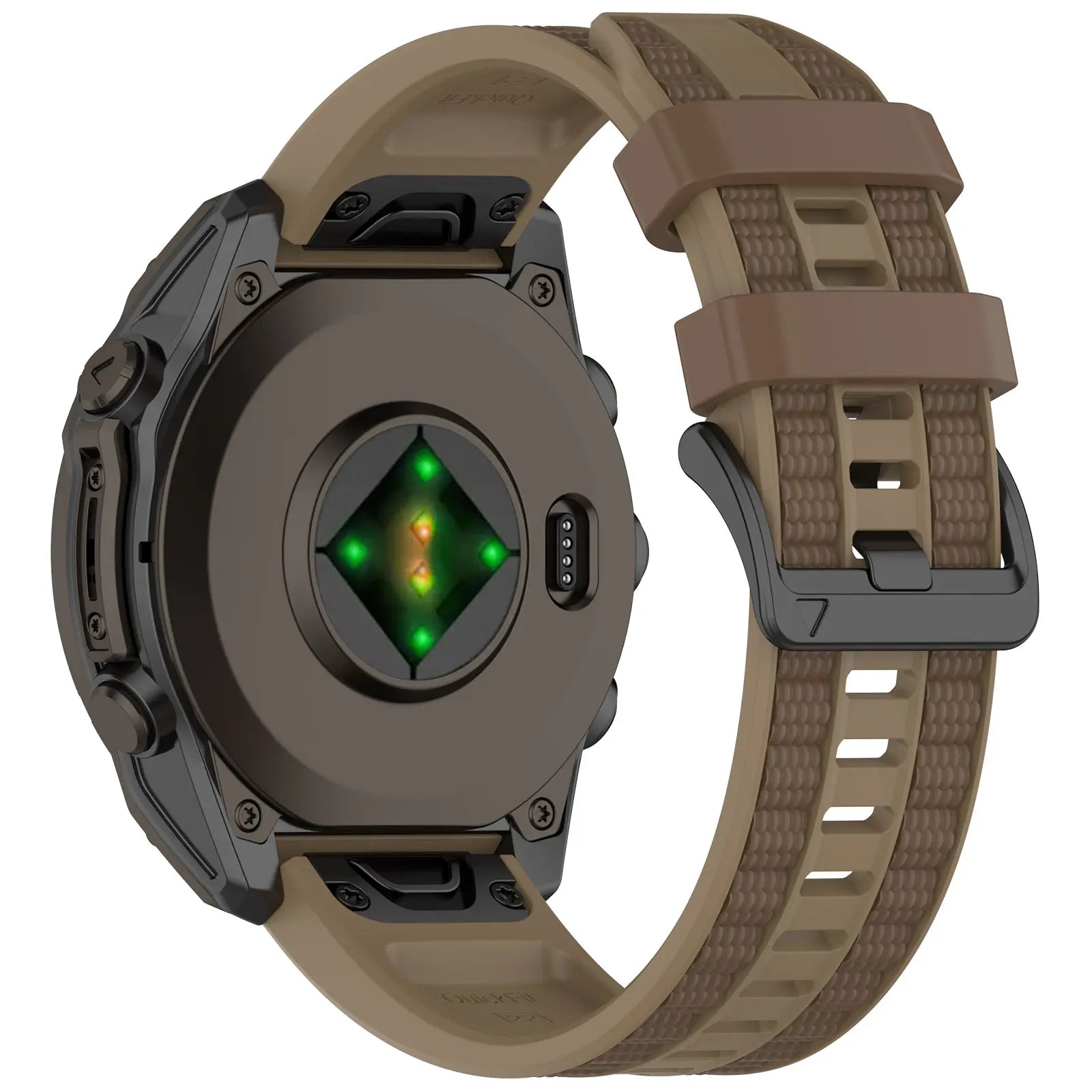 Bracelet sport grain Garmin Epix Pro (Gen 2) 47mm (kaki/brun)
