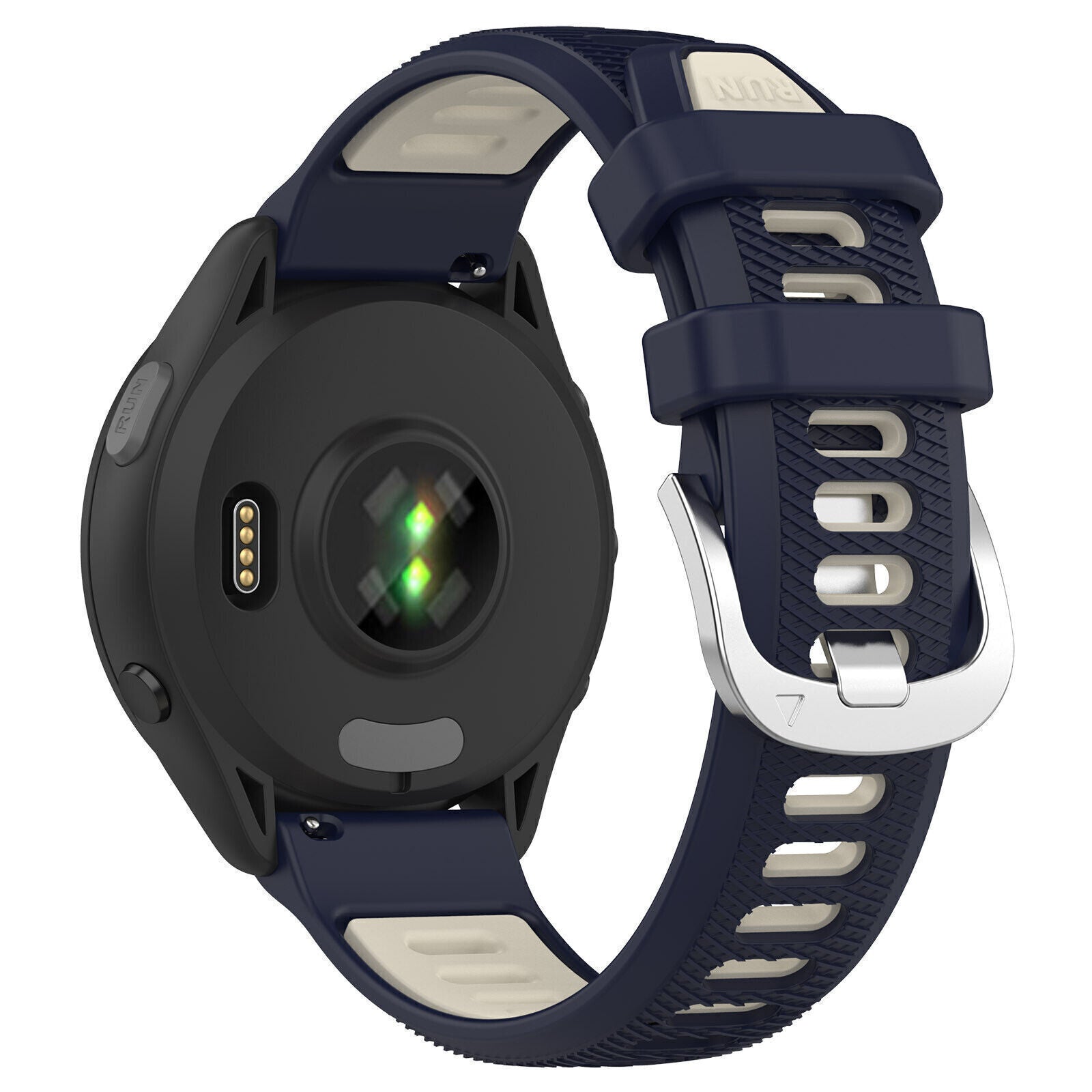 Garmin Venu 4 - 45mm Buckled Sport Strap (Dark Blue/Beige)
