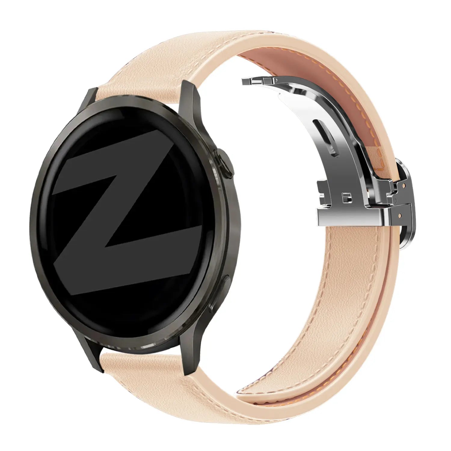 Bandz Bracelet cuir 'D-Type' Actyve Smartwatch 20mm (beige)