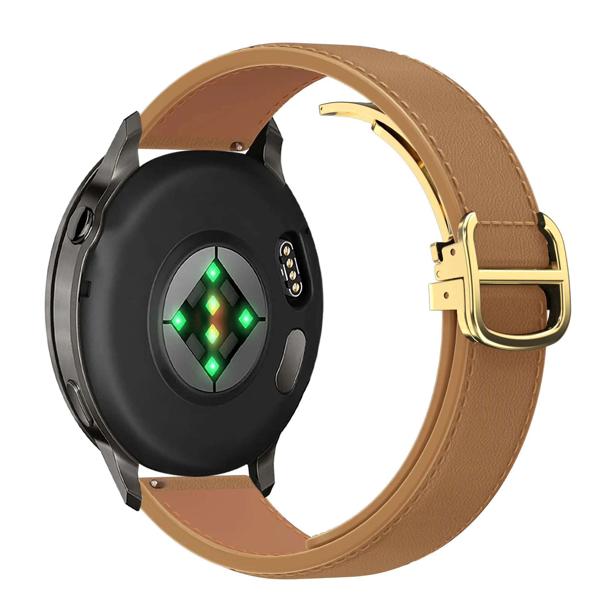 Bandz Samsung Galaxy Watch FE Leather Strap 'D-Type' (Milk Tea)