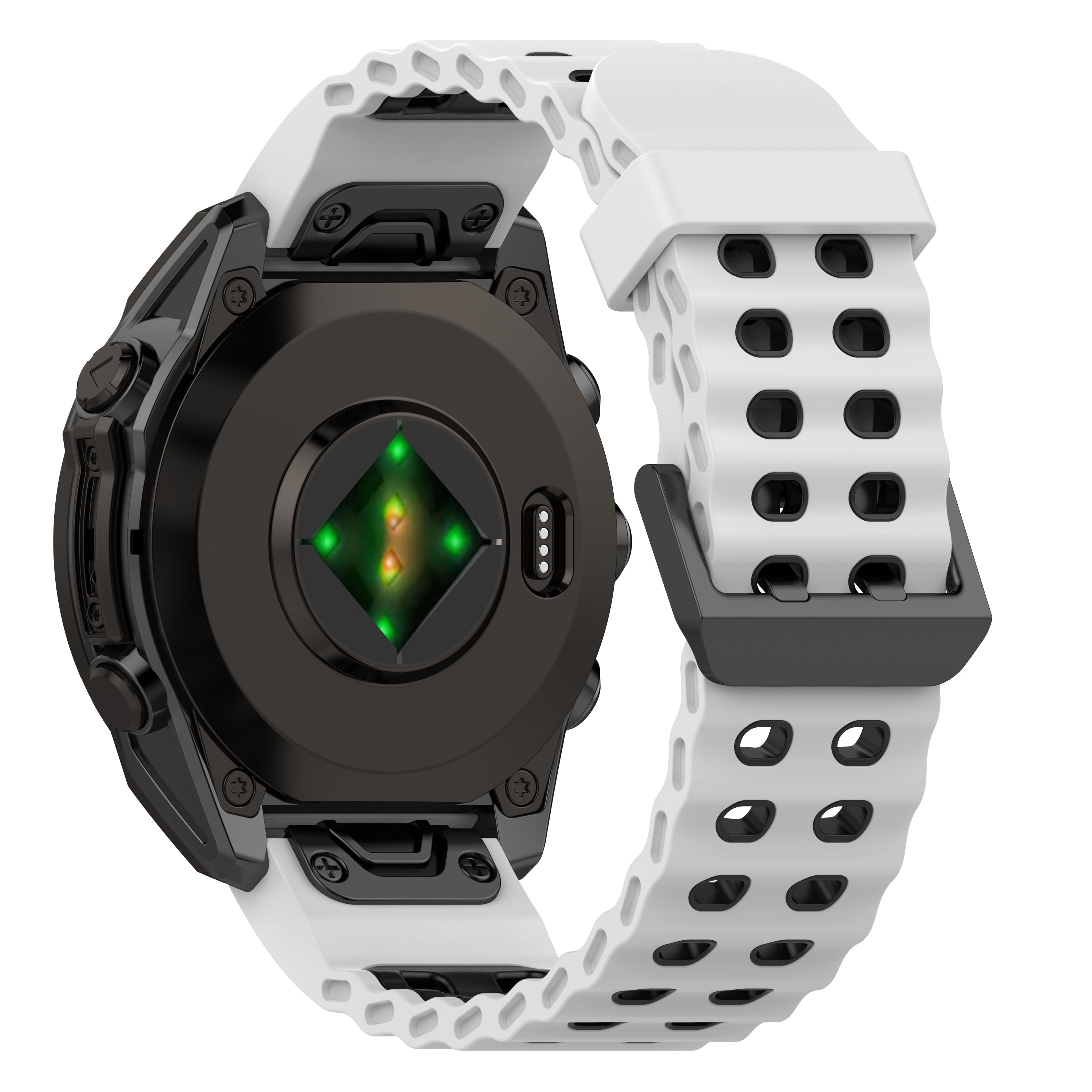 Bracelet sport ondulé Garmin Descent Mk1 (blanc/noir)