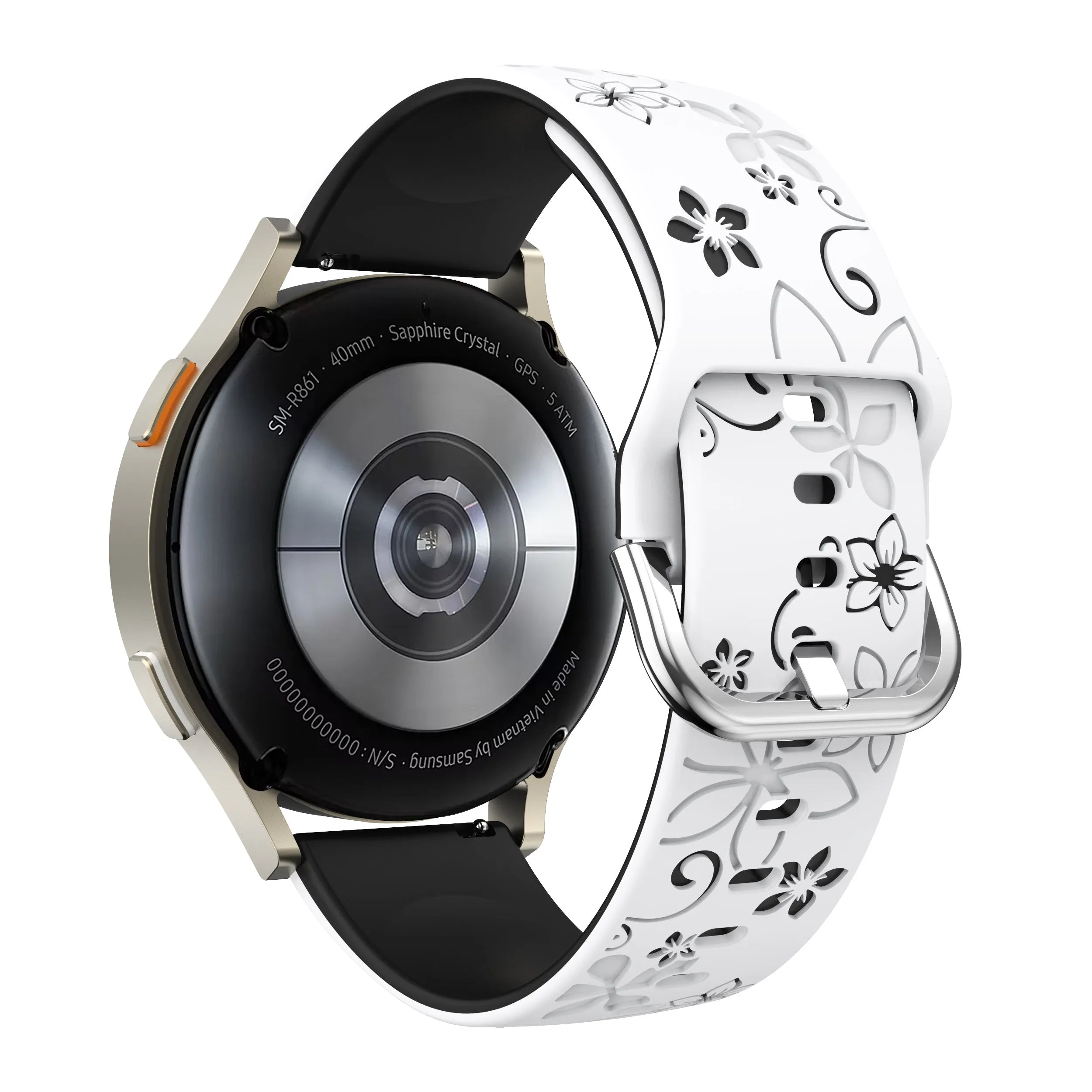 Coros Apex 42mm Flower Silicone Strap (White/Black)