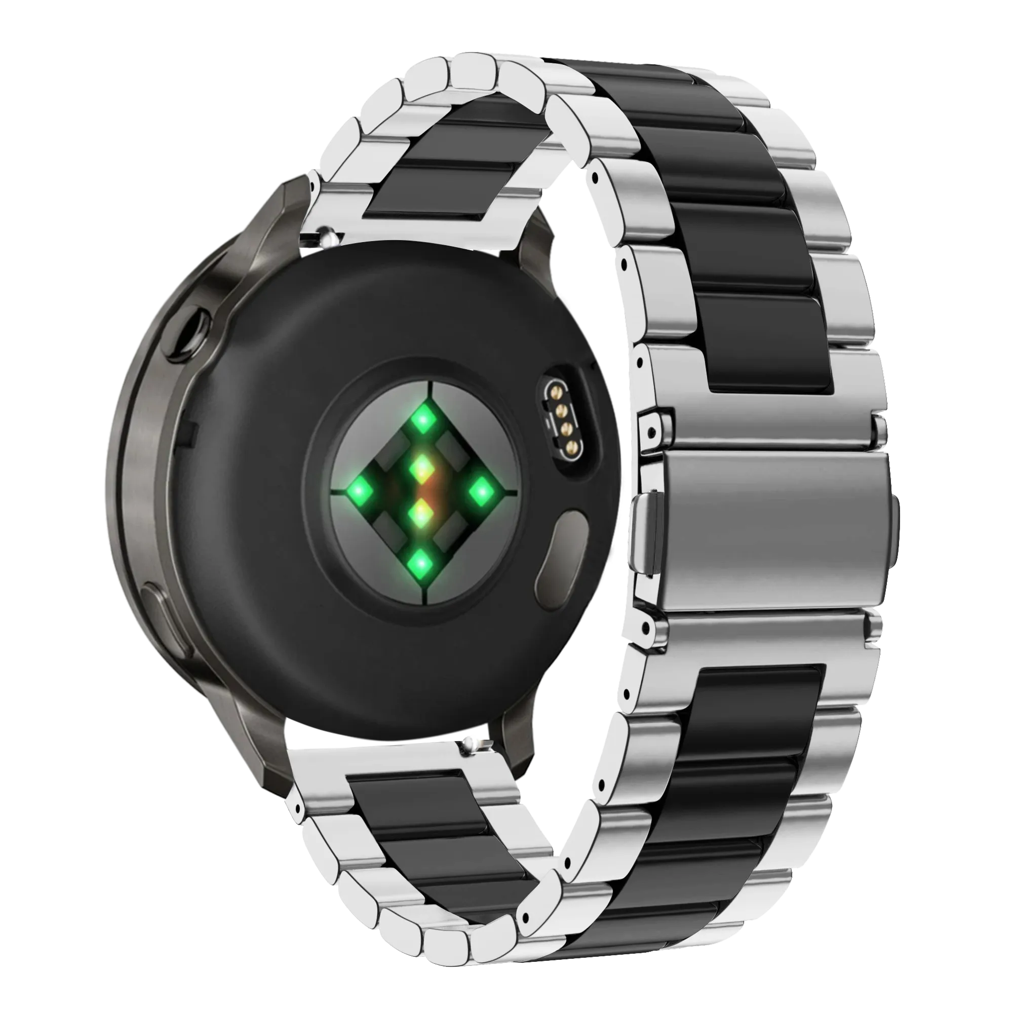 Bandz Bracelet acier 'Classic' Garmin Forerunner 245 (argent/noir)