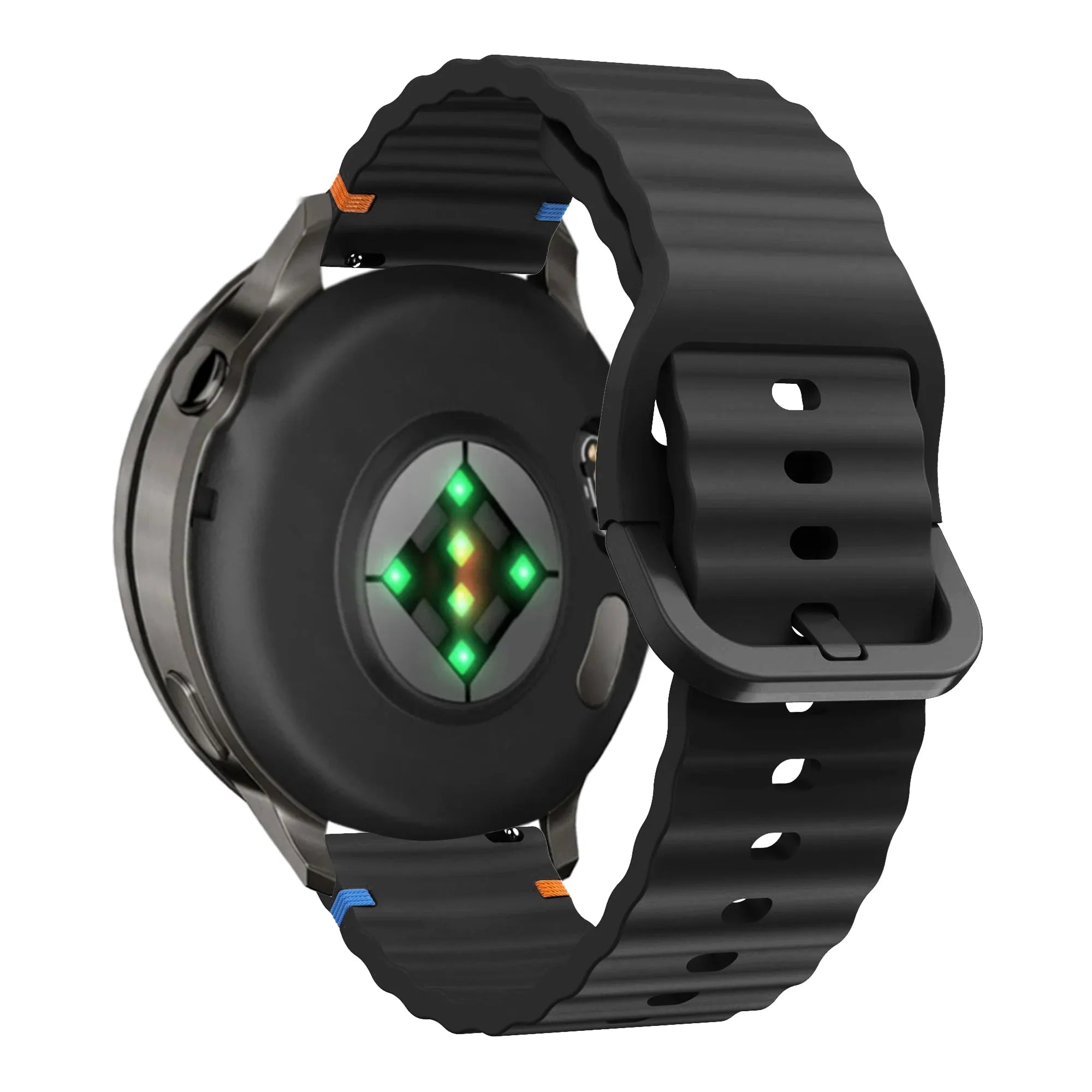 Bandz Bracelet silicone ondulé Garmin Forerunner 265s (noir)