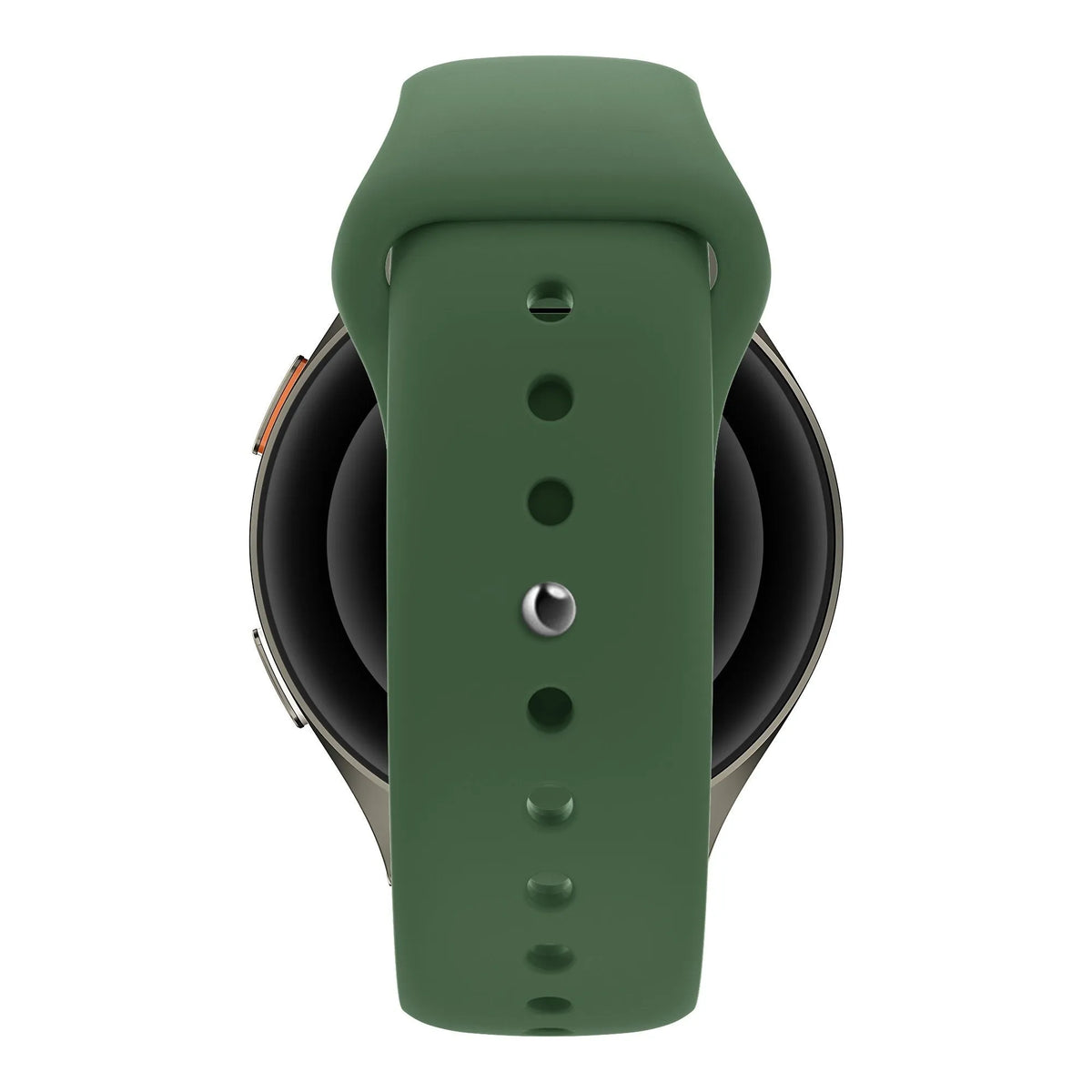 Silicone Sport Strap 'Easy Fit', green, on a watch, direct front view
