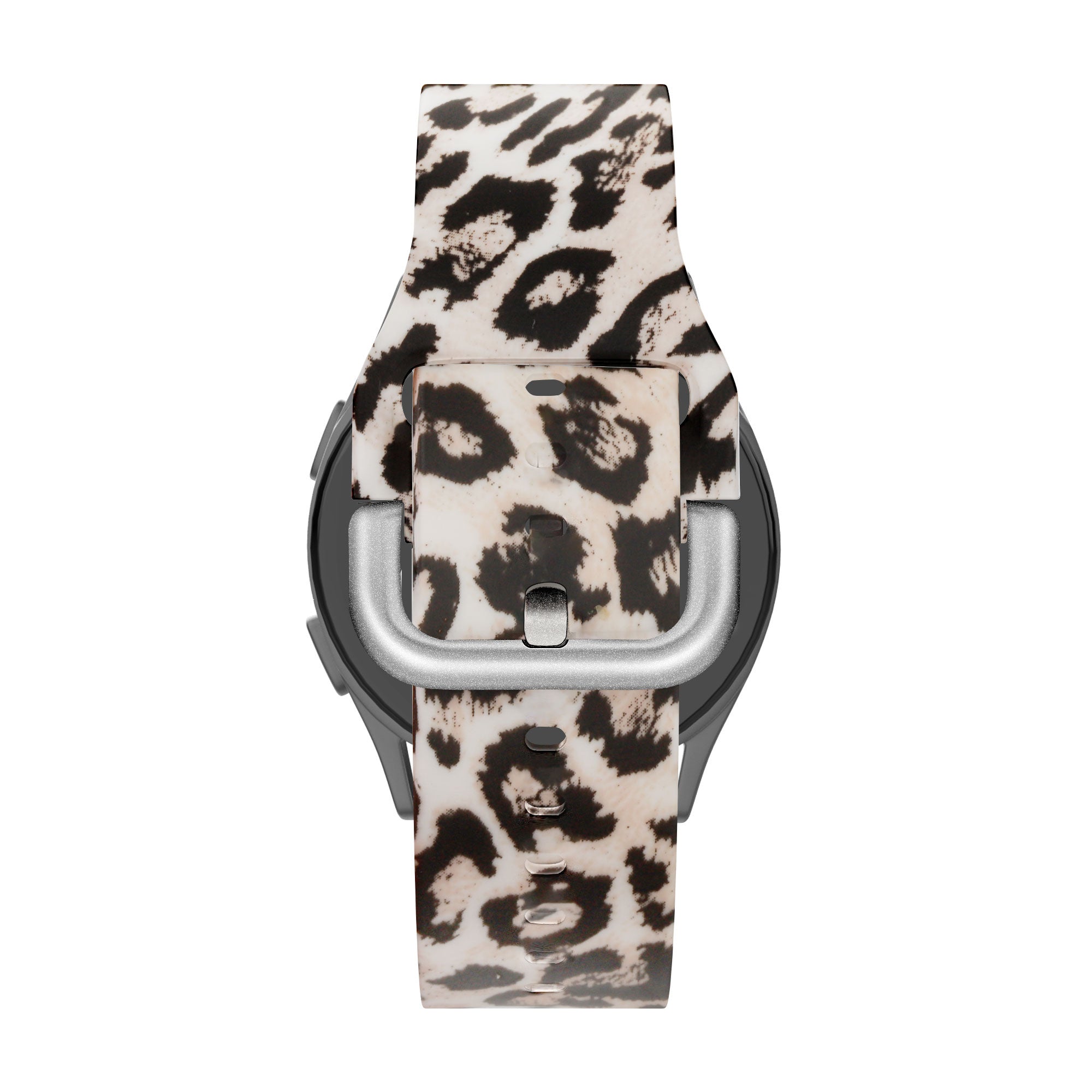 Silicone Patterned Strap, on a watch, direct front view