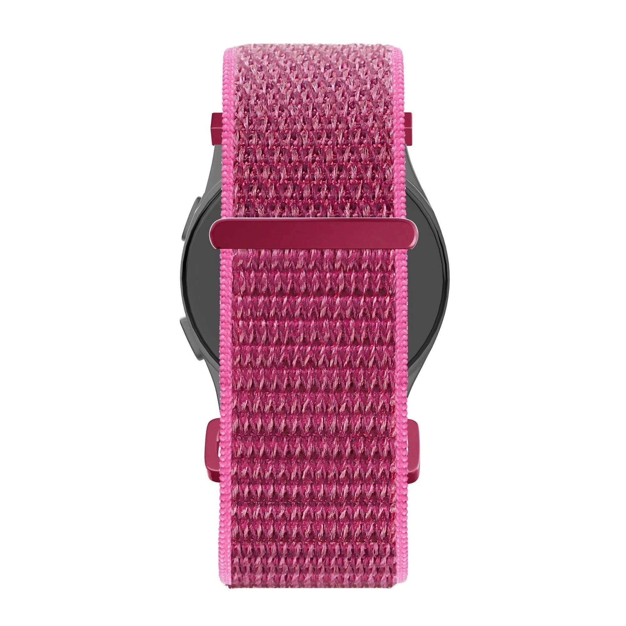 Nylon Loop Strap, dragonfruit, on a watch, direct front view