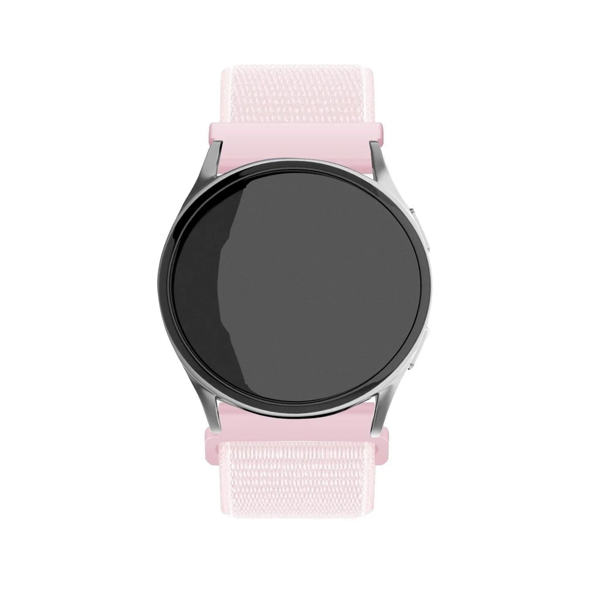 Nylon Strap, light pink, on a watch, direct front view