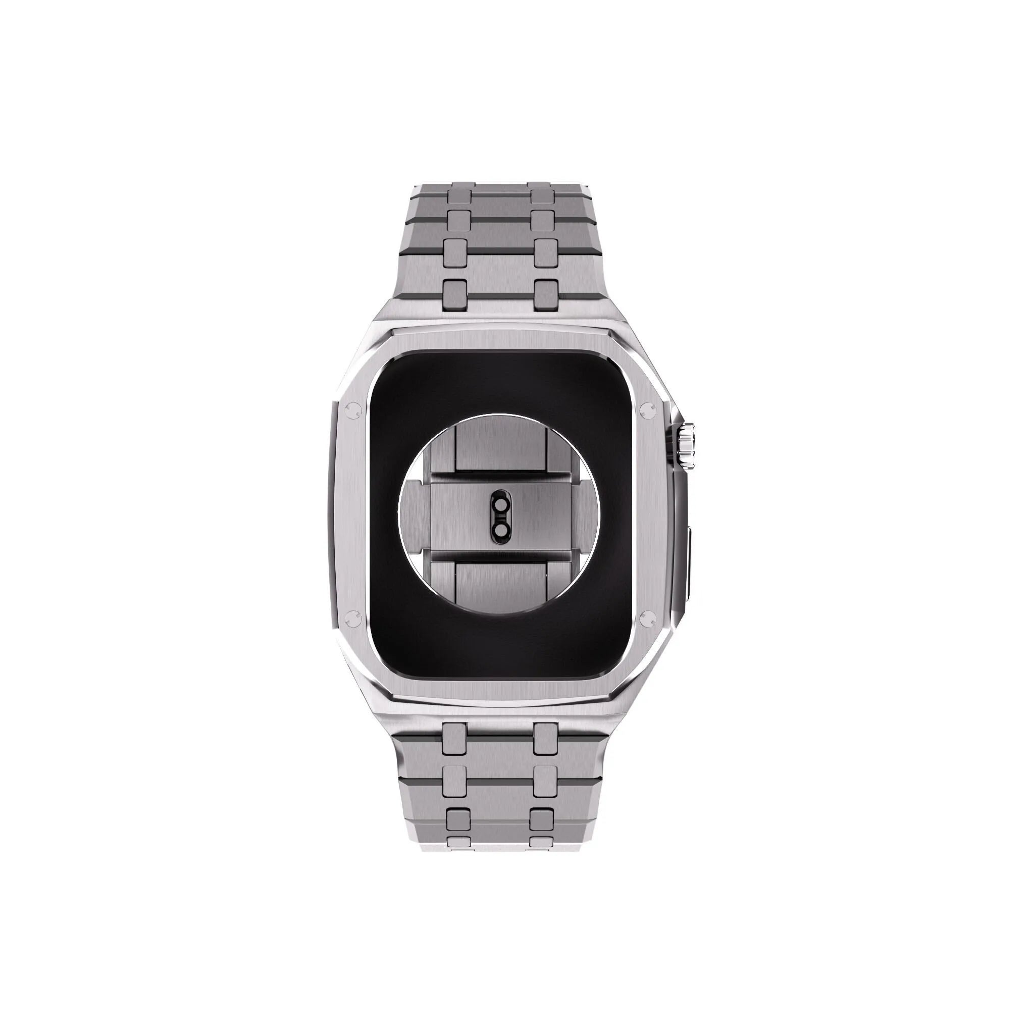 Reqior Boîtier avec bracelet en acier Apple Watch 45mm (argent)
