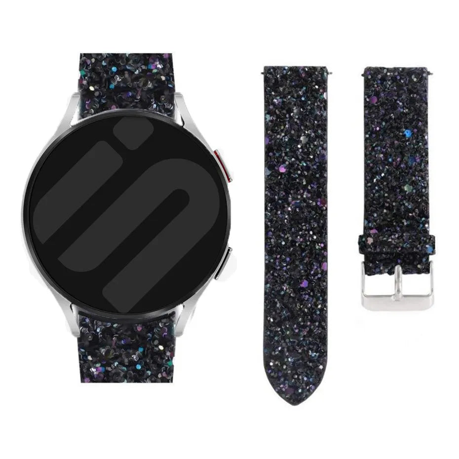 Bracelet cuir brillante Amazfit GTS 4 (noir)
