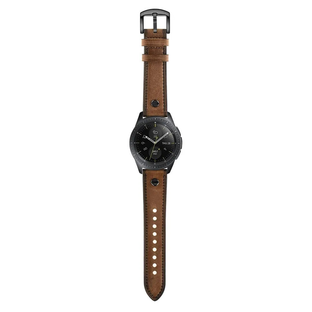Bracelet cuir avec vis Amazfit Bip 3 Pro (marron foncé)