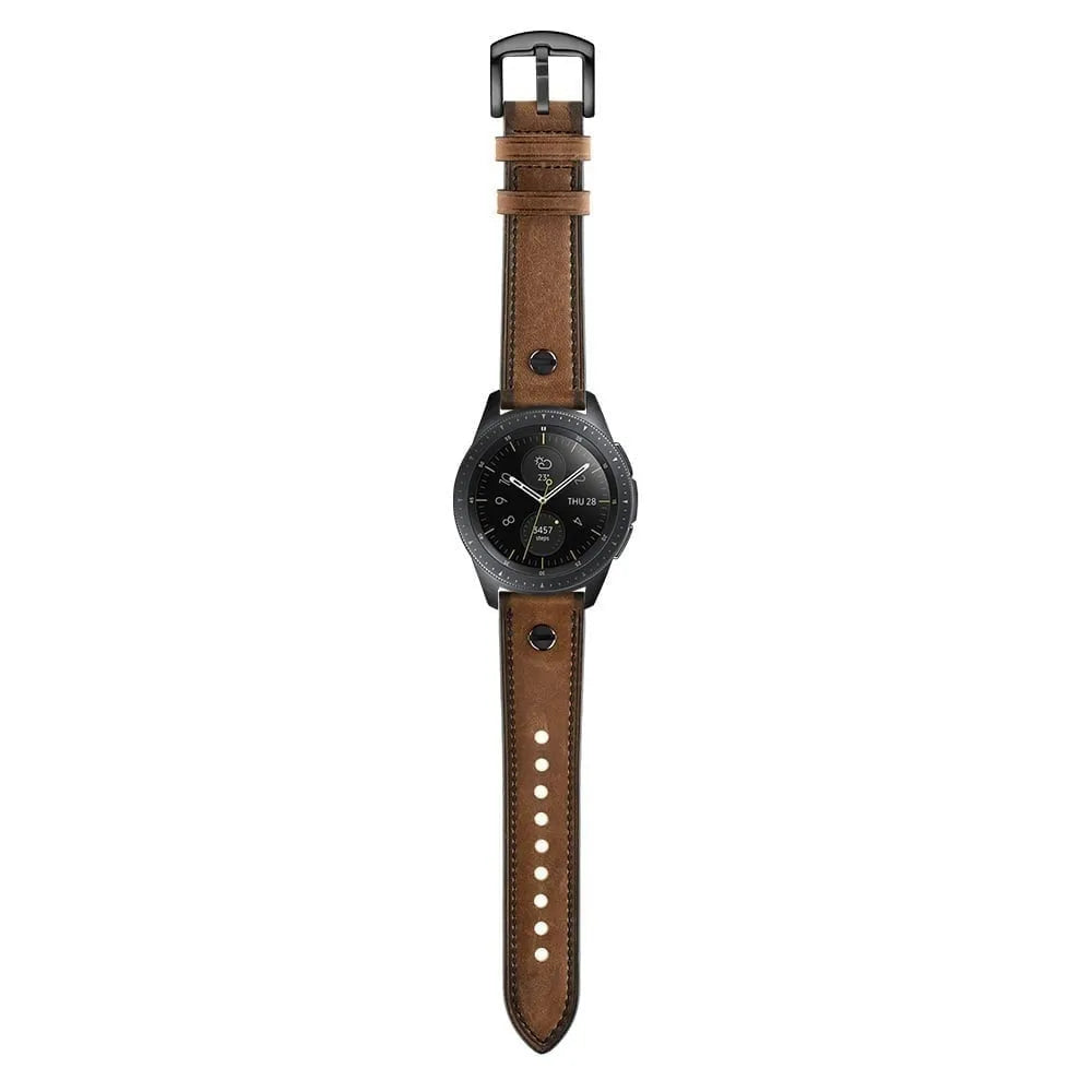 Bracelet cuir avec vis Coros Pace 2 (marron foncé)