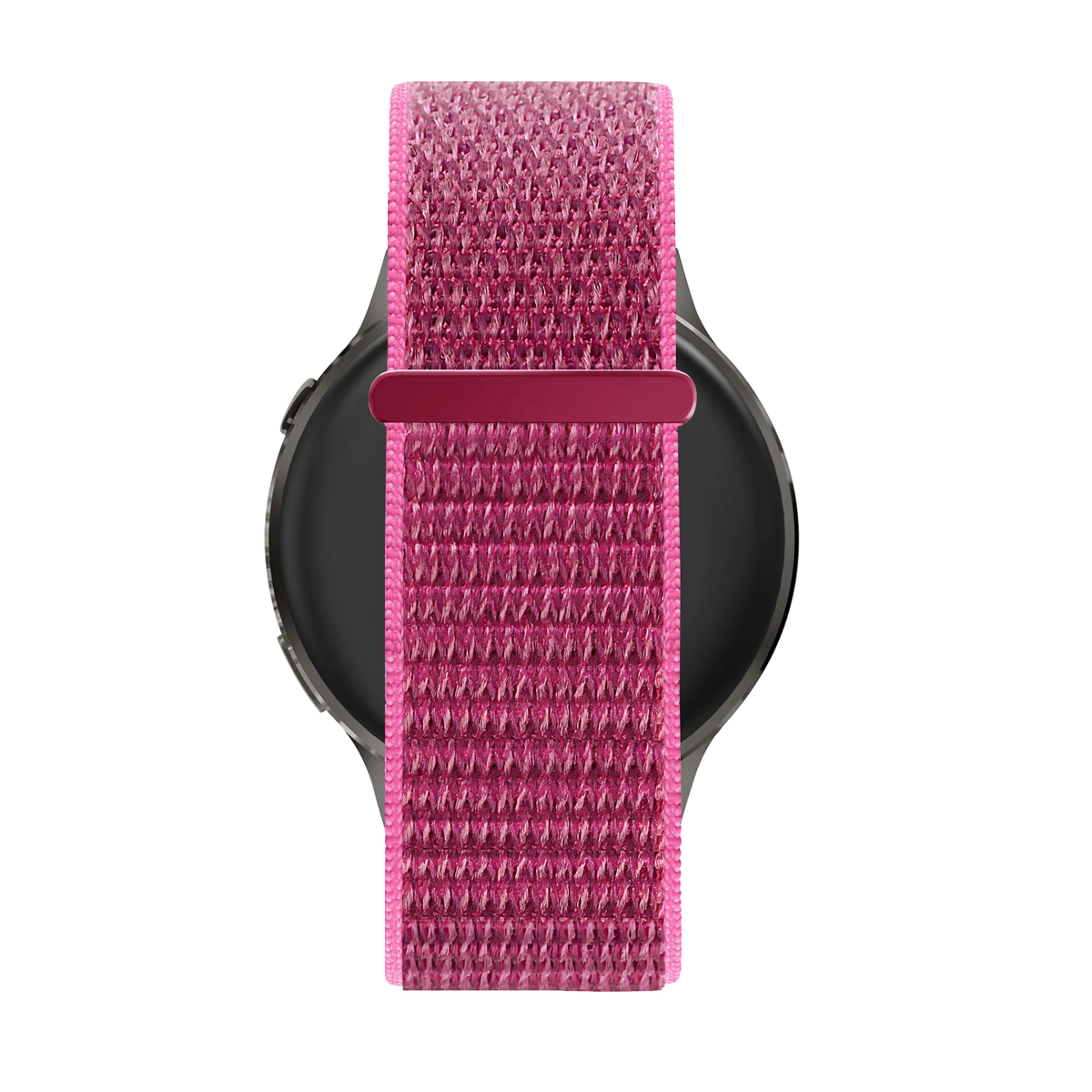Nylon Loop Strap, dragonfruit, on a watch, direct front view