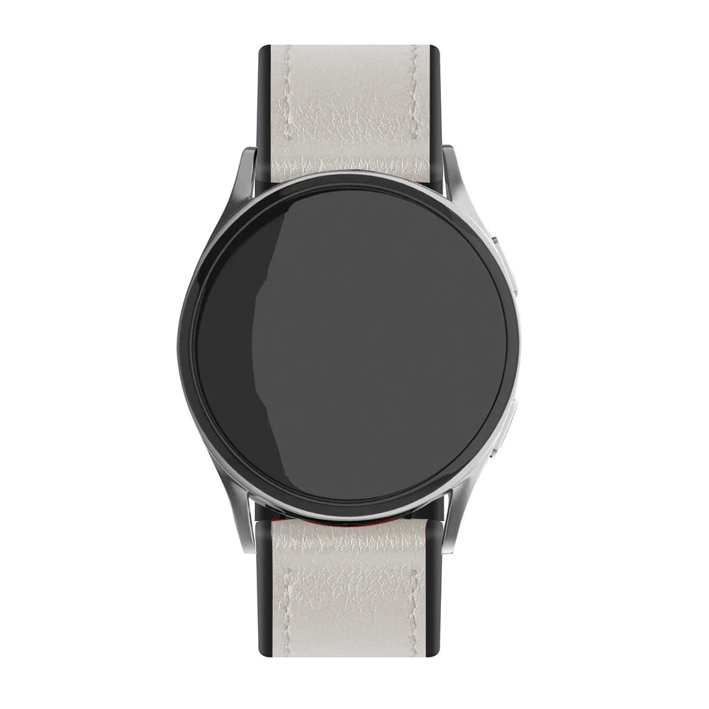Bracelet cuir hybride Amazfit Balance 2 (blanc)