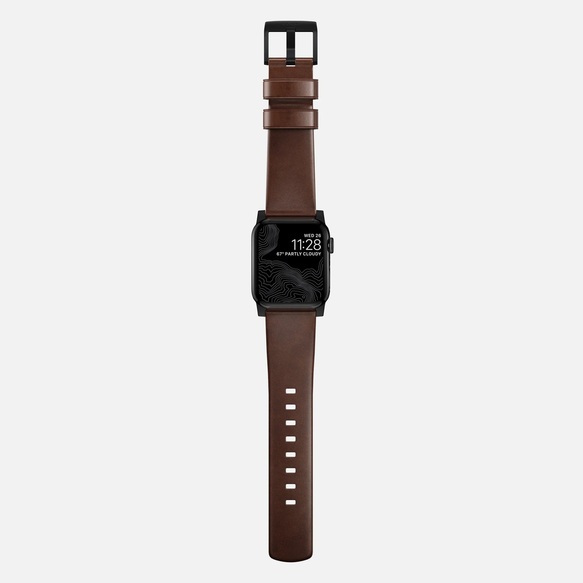 Nomad Bracelet cuir moderna Apple Watch (marron/noir)
