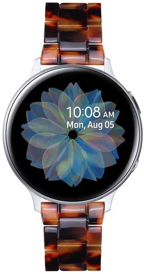 Metal Resin Strap, lava, on a watch, direct front view