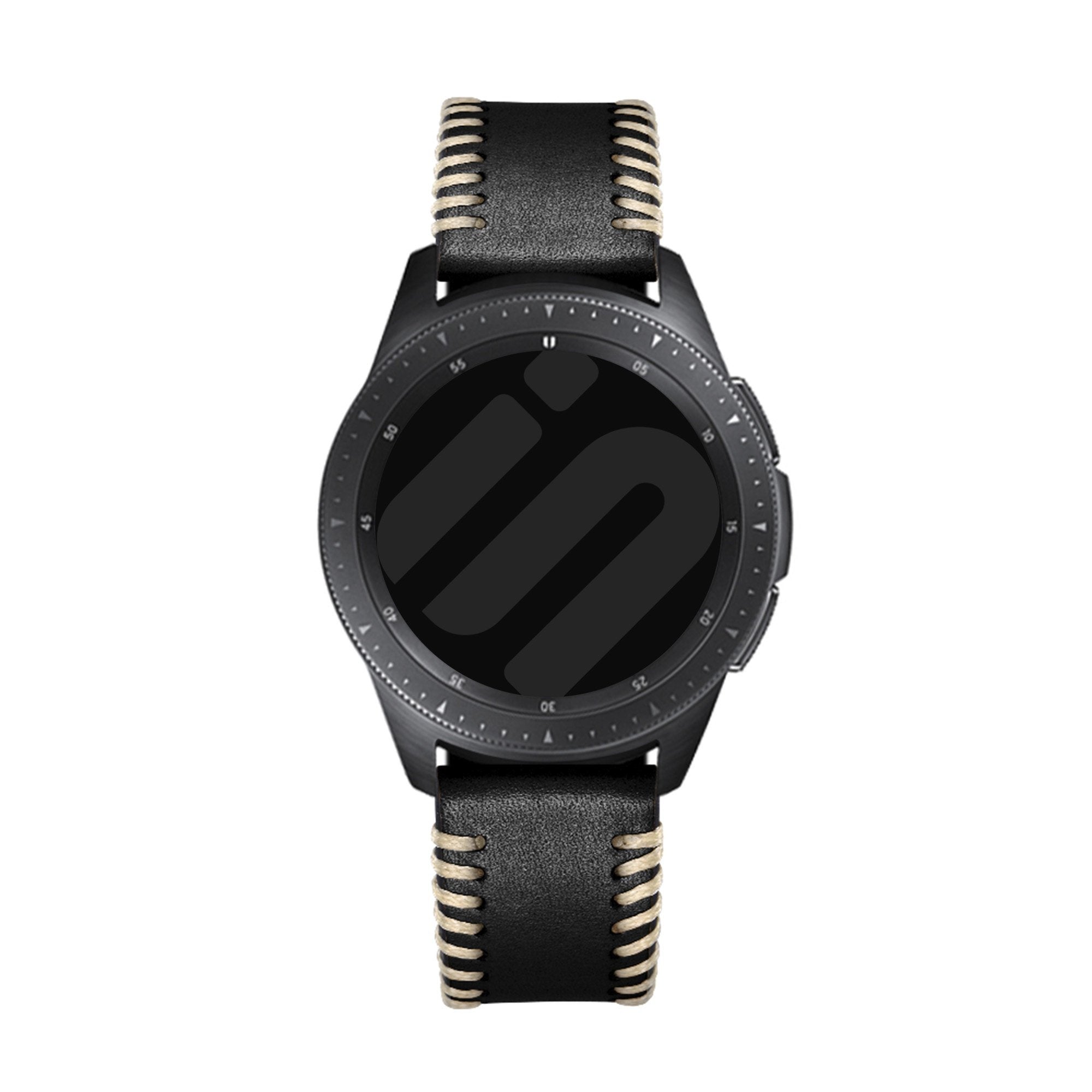 Bracelet cuir cousu Huawei Watch GT 6 Pro 46mm (noir)